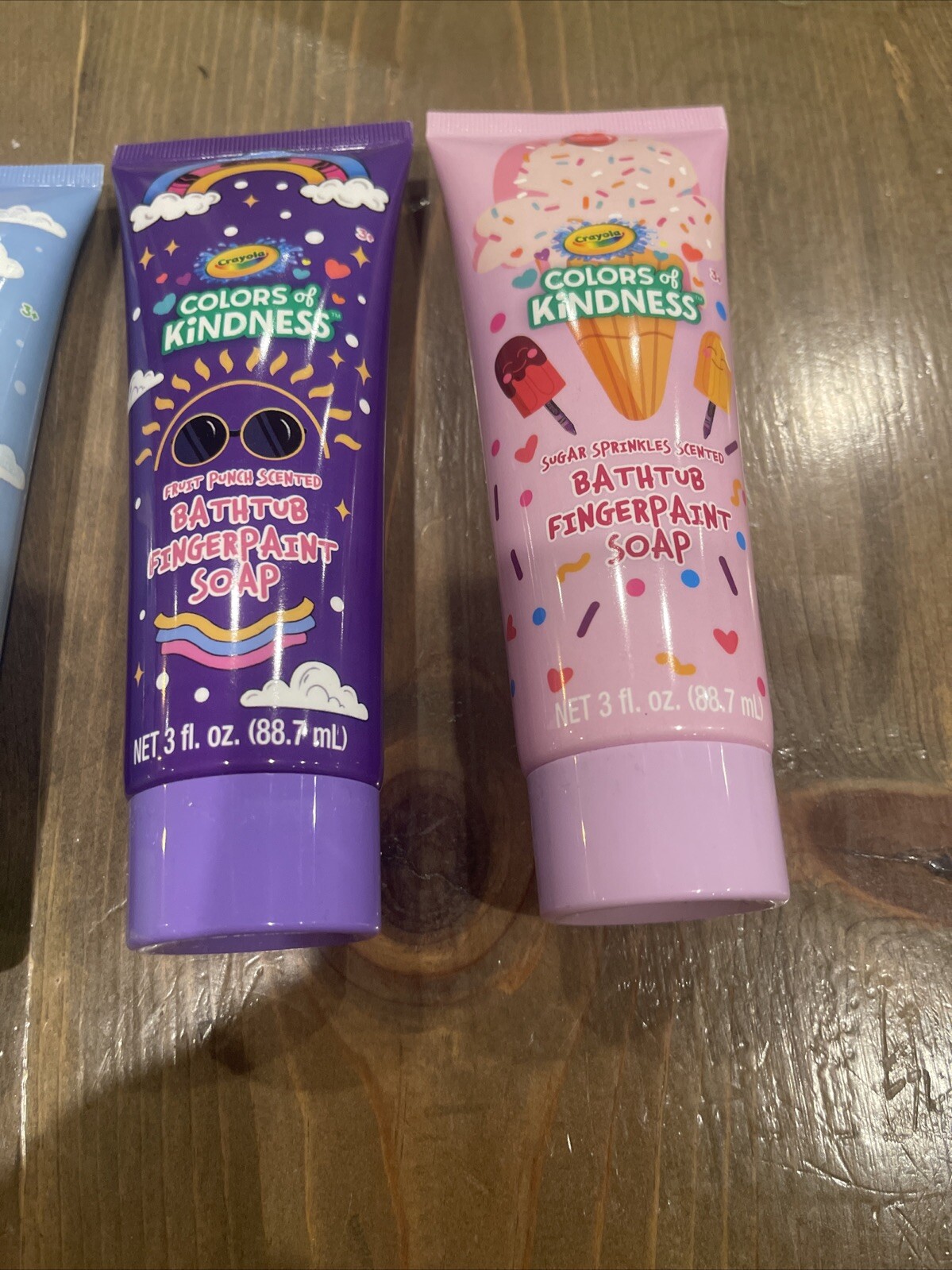 5PC SET: Crayola Bathtub Finger Paint Soap Kids 3oz: Blue Red Green Pink Purple