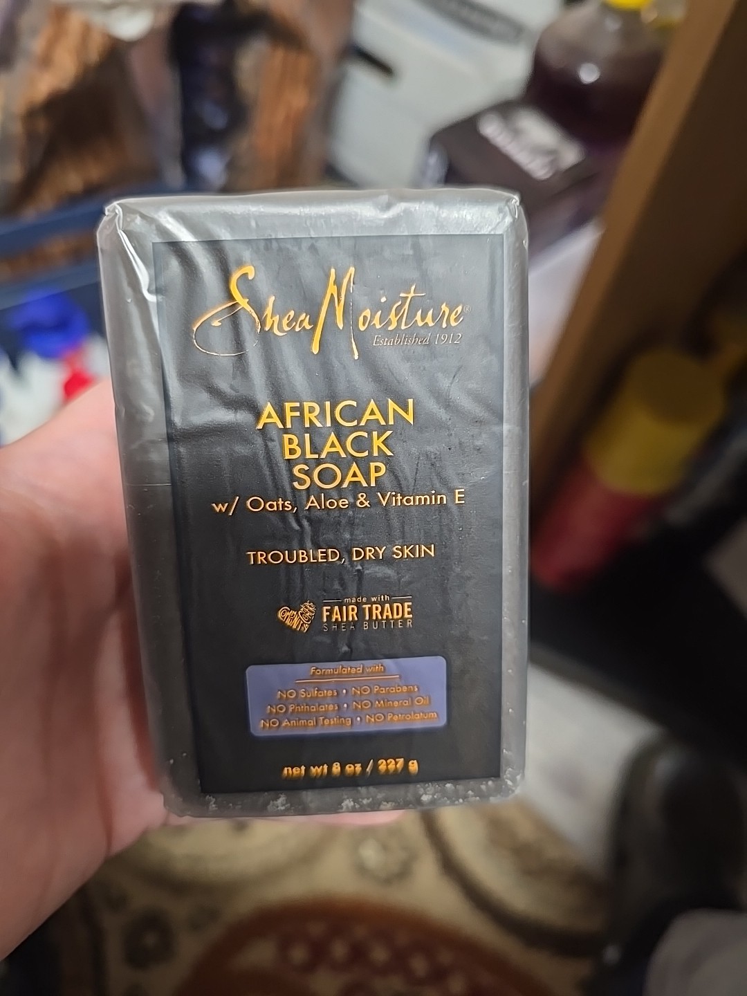 Shea Moisture African Black Soap with Shea Butter Troubled Dry Skin 8 oz NIPS