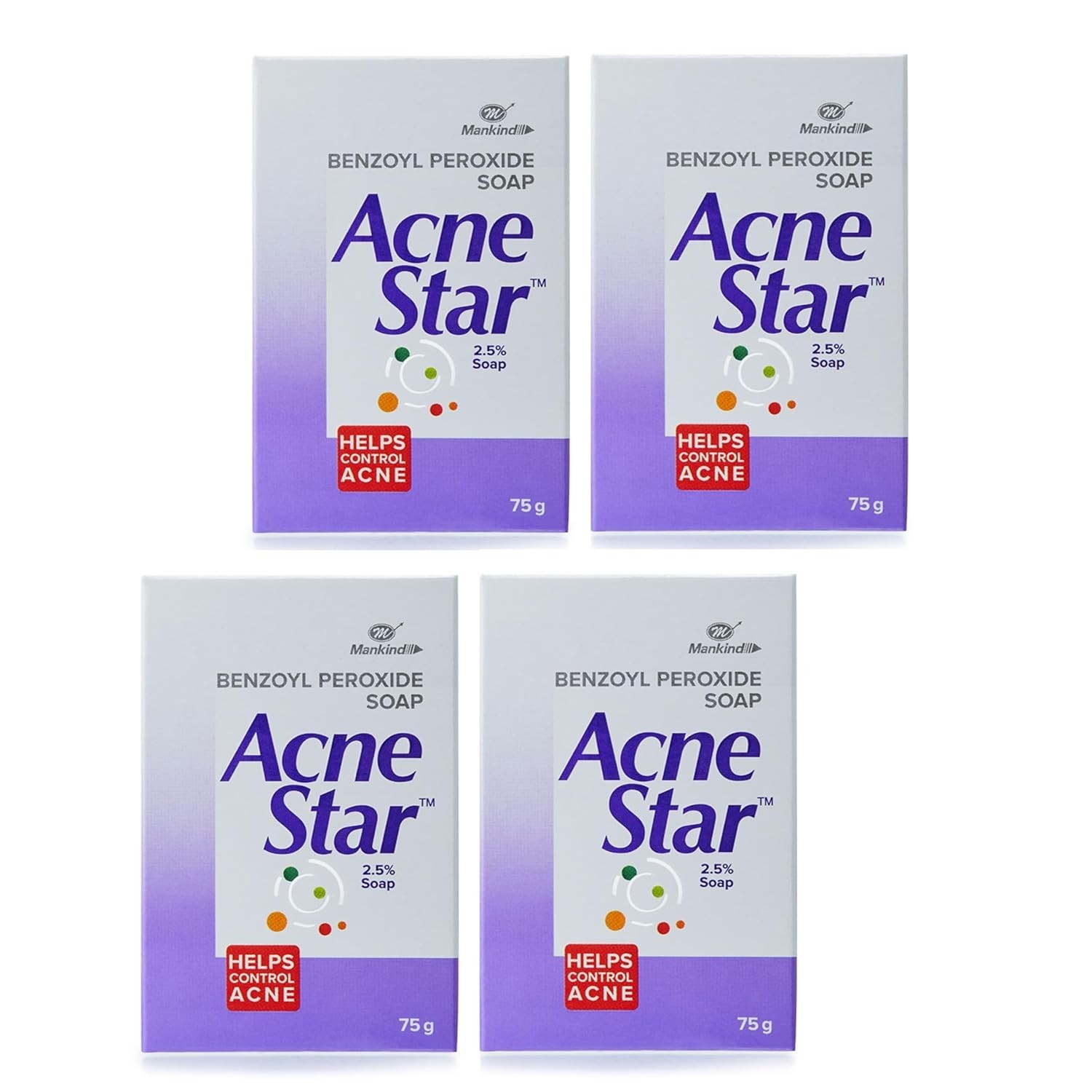 Mankind Acne Star Soap 75 gm Pack of 4, FREE SHIPPING