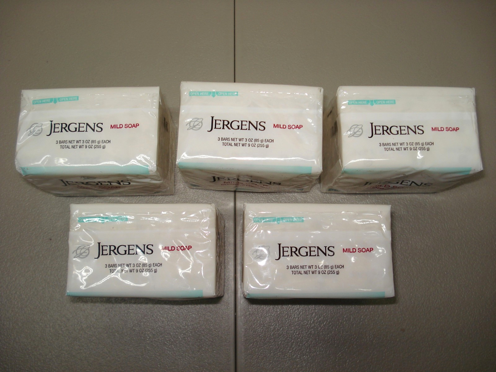Jergens Mild Bar Soap Tallow Base – 5 Packages of 3 Bars 3oz each, 15 Total Bars