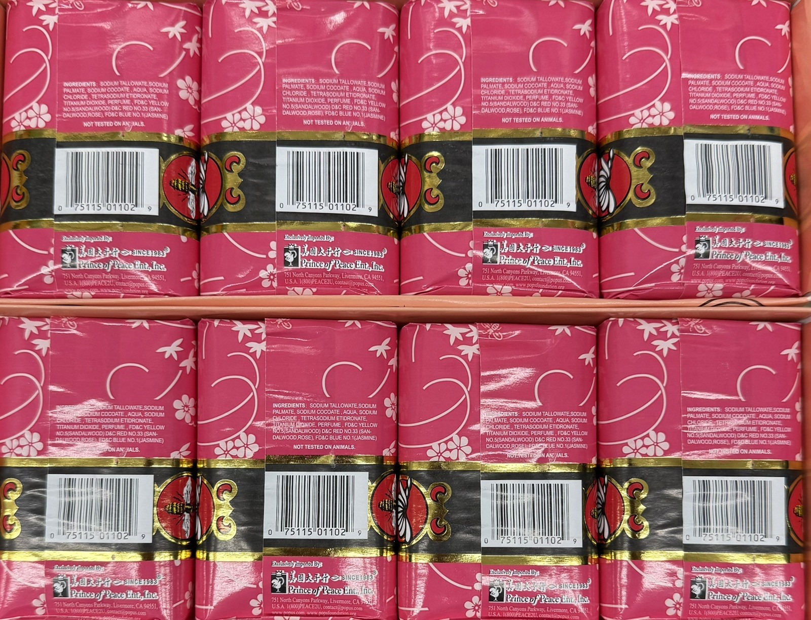 Bee & Flower Rose Soaps 4.4Oz (8 Bars) Vintage Bar Soap Free Shipping