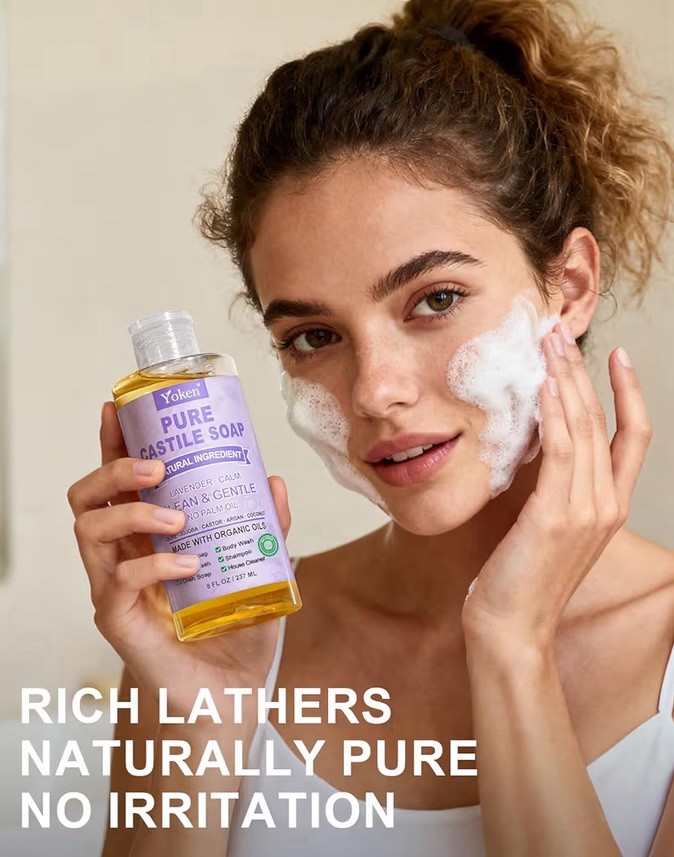 Relaxing Lavender Castile Soap – 8oz Organic Multi-Purpose Liquid Cleanser