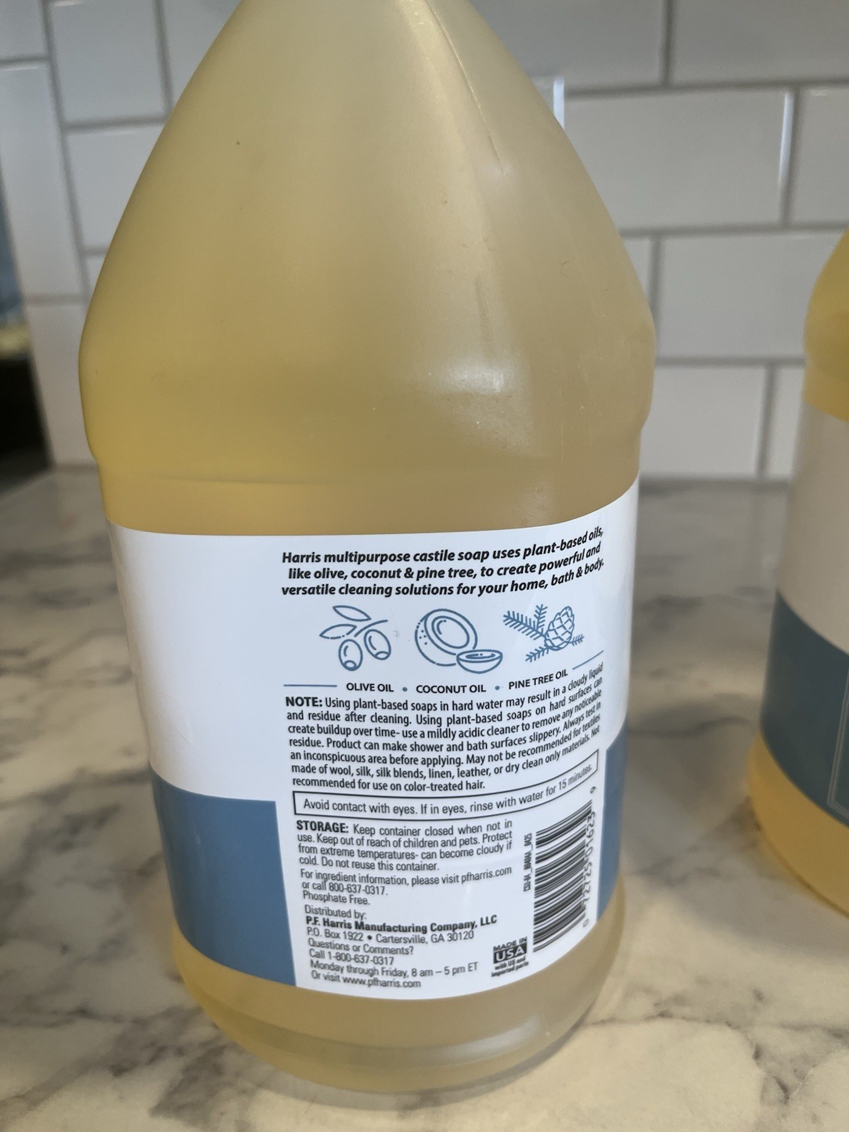 2x Liquid Castile Soap USA made Multi-Purpose Cleaner Unscented 64 Oz (128oz) 1d