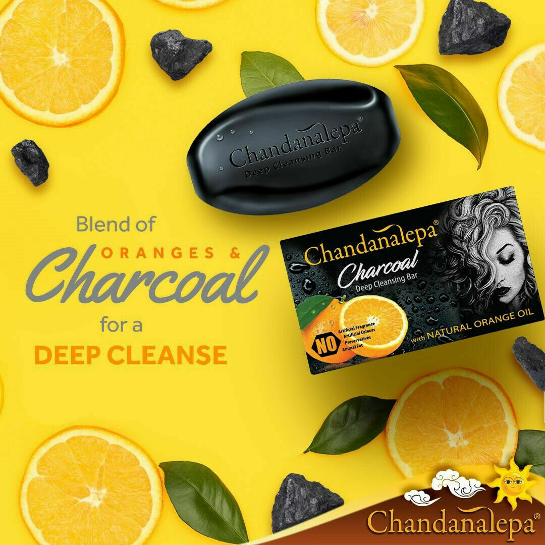 CHANDANALEPA Charcoal Herbal Soap Deep Cleansing Ayurveda Health Beauty Care