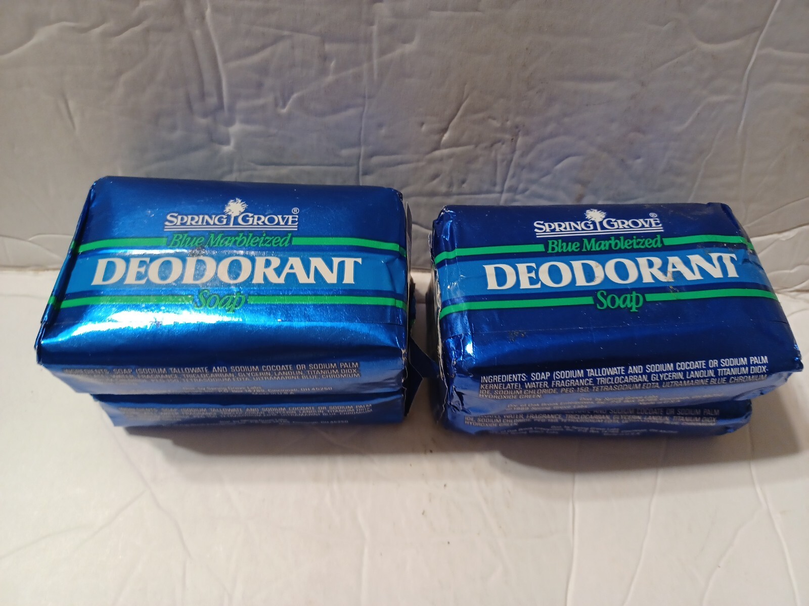 2-2 Pack Spring Grove Blue Marbleized Deodorant Soap 5 oz Each Bar