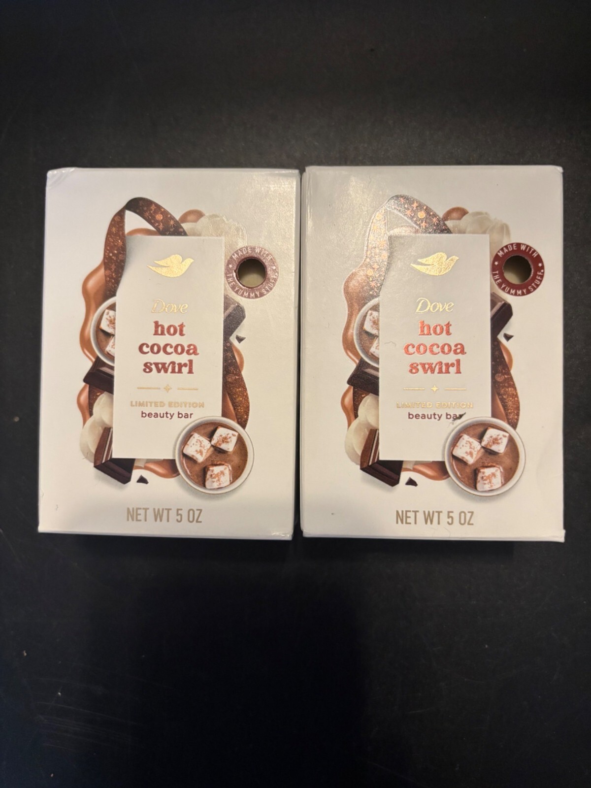 Dove Limited Edition Holiday Treat Bar Soap Hot Cocoa Swirl Scent lot of 2 5 oz