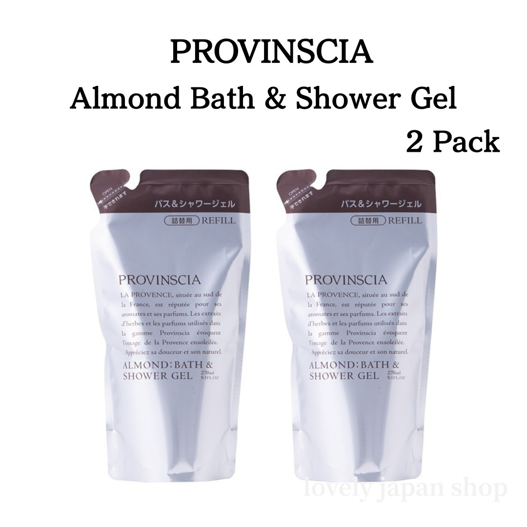 [2 Pack] Pelican PROVINSCIA Almond Bath & Shower Gel Refill 270ml Body Wash