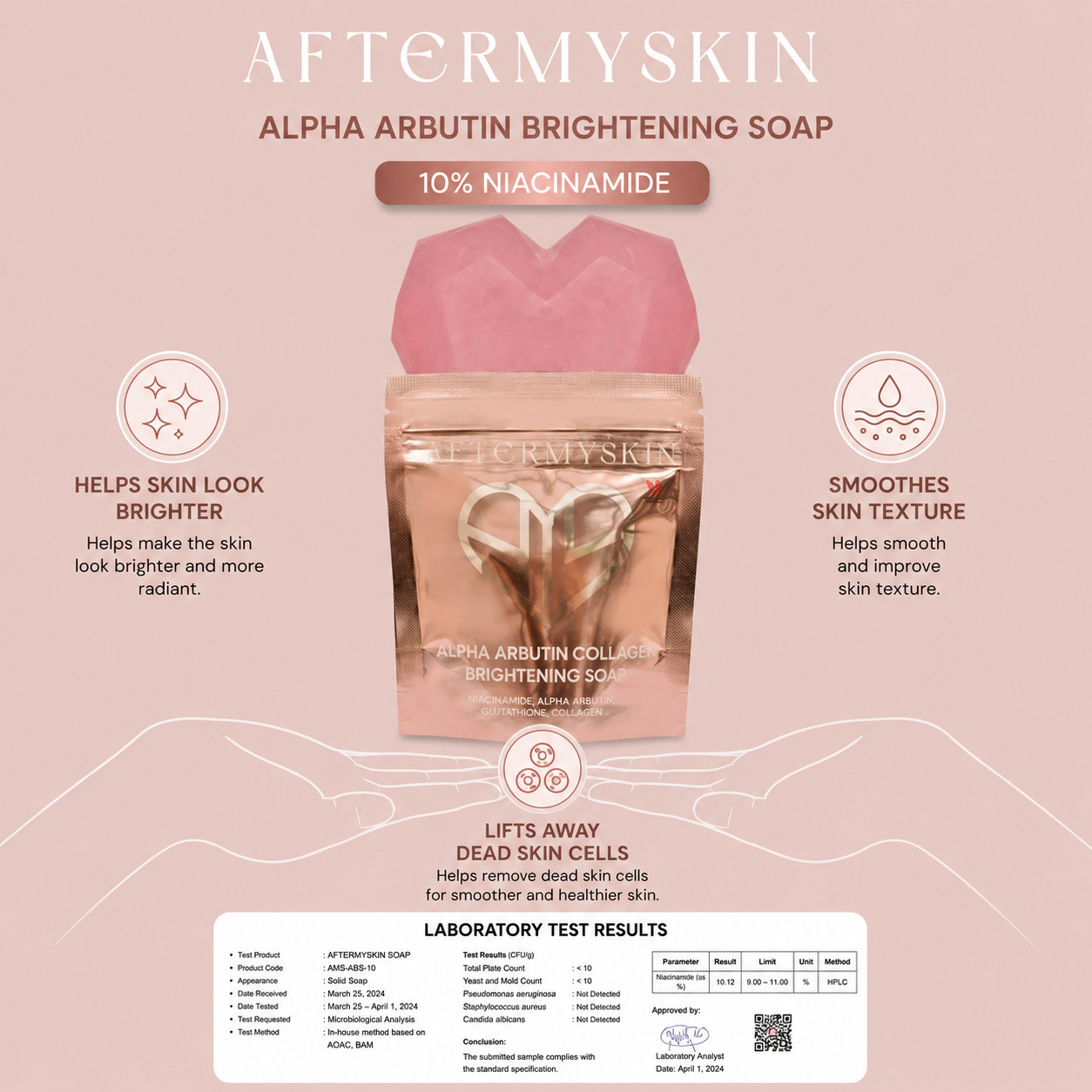 3x AFTERMYSKIN Body Soap Evens Skin Tone Smooth Moisturized 45g