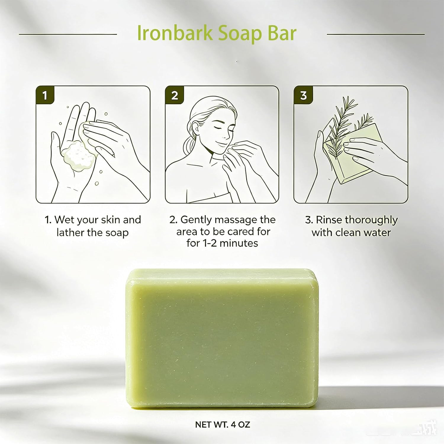 Ironbark Antifungal Soap Bar, with Tea Tree Oil Natural Soaps, Deep Cleansing &