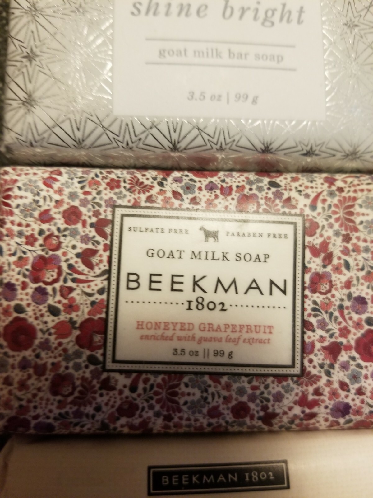 Berkman 1802 Lot X 3 Soaps:shine Bright/pure Goat/grapefruit 3.5 oz each