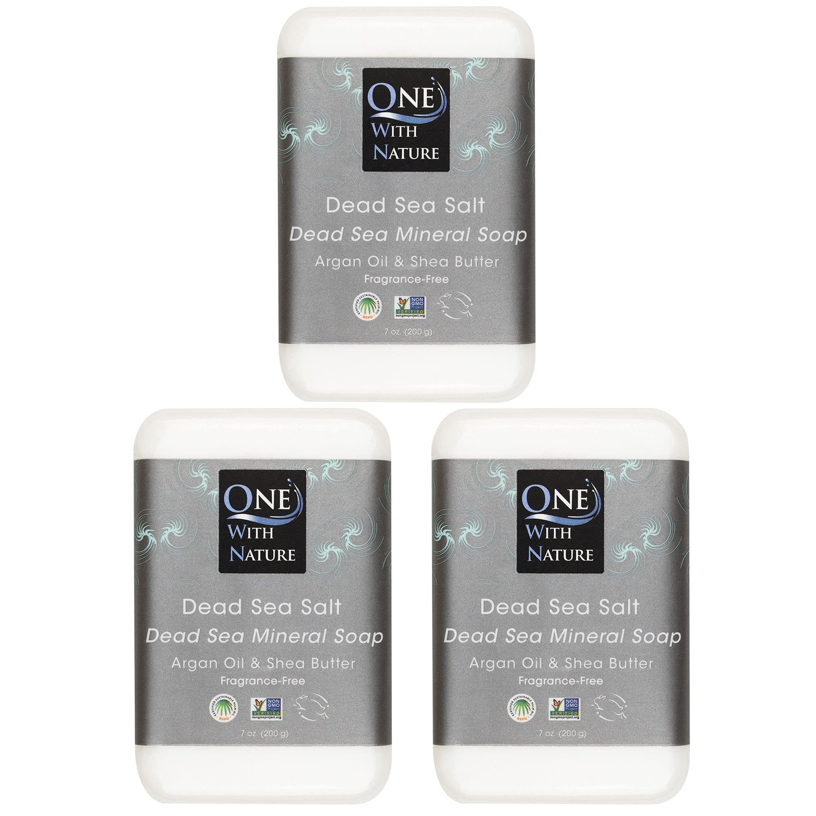 Dead Sea Salt Soap Bar Pack Of 3 With Argan Oil And Shea Butter 7 Ounce