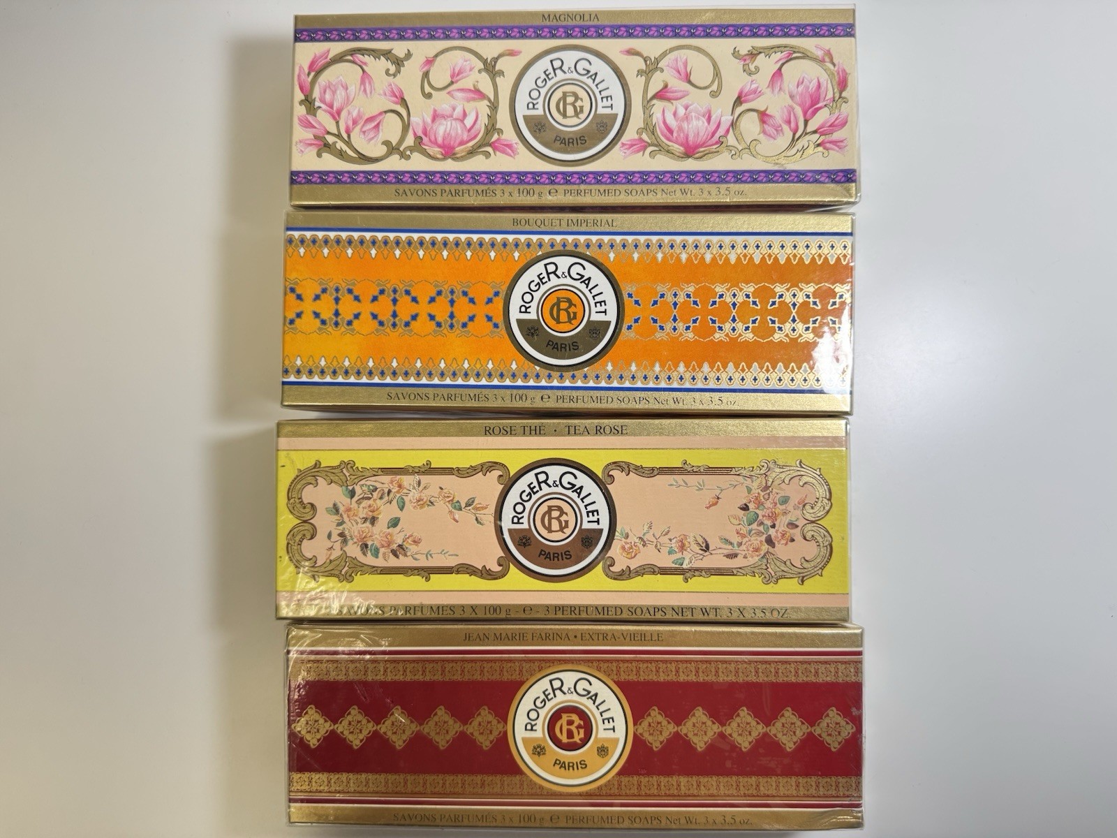 roger & gallet paris perfumed soaps 3 x 100 g/ 3.5 oz. made in france 4 x 3