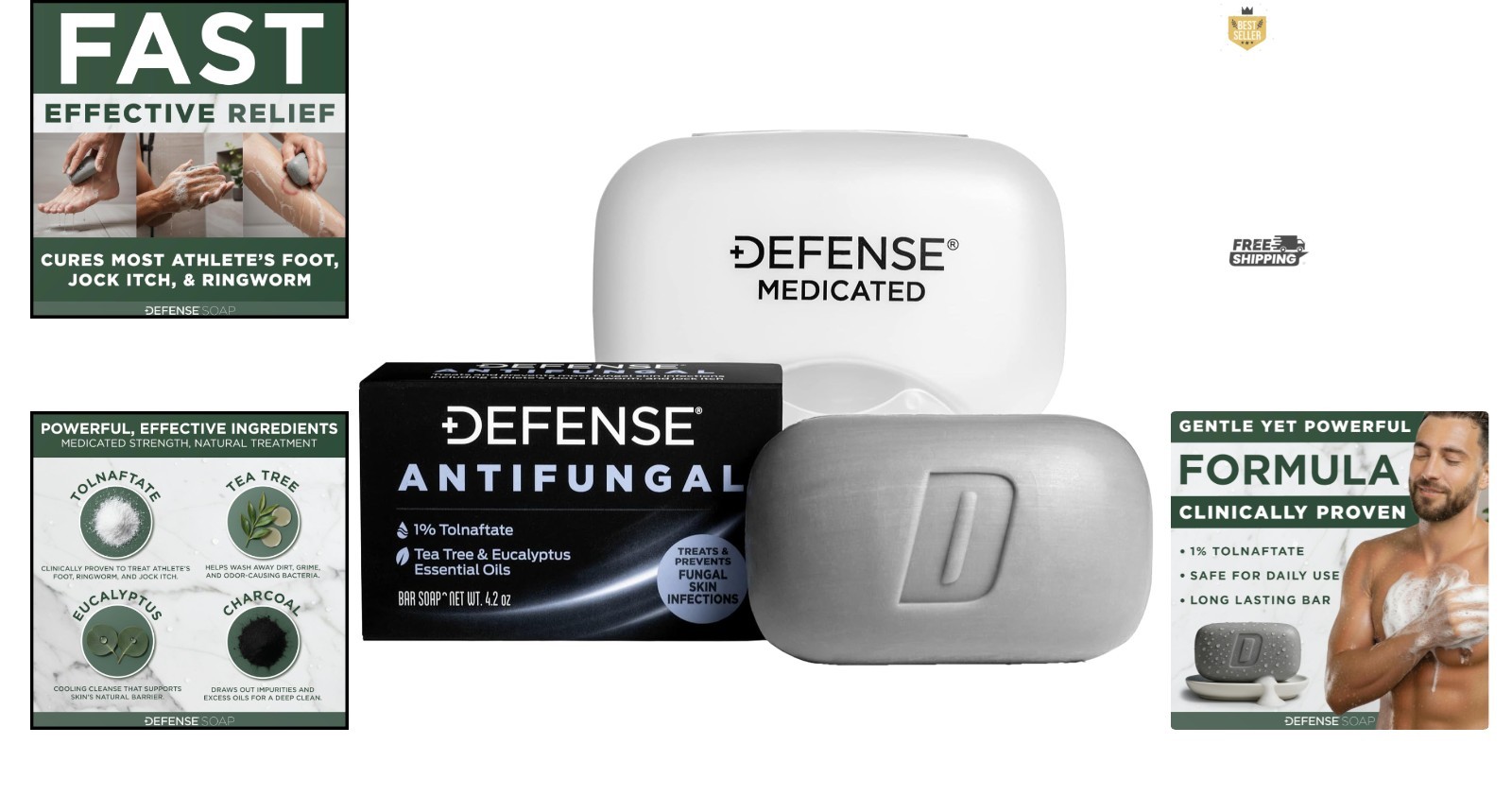 Infused Antifungal Bar Soap for Jock Itch & Ringworm | Travel-friendly Snap Case