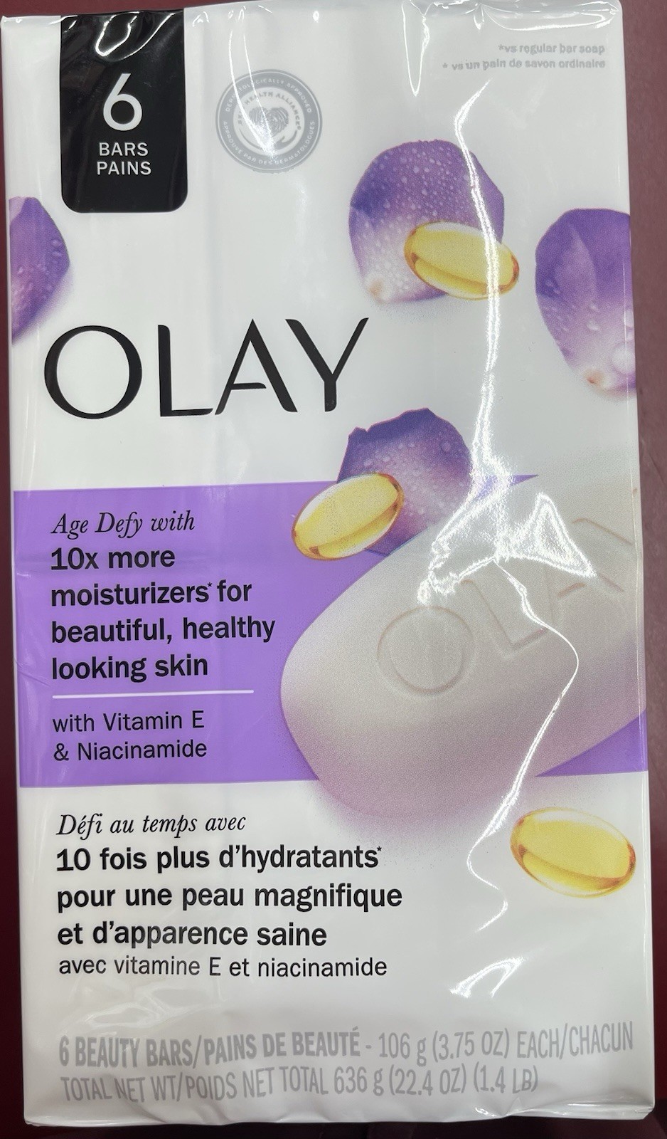 LOT (4) OLAY AGE DEFY BEAUTY BAR SOAP 10X MOISTURIZER VITAMIN E 3.75 OZ 24 BARS