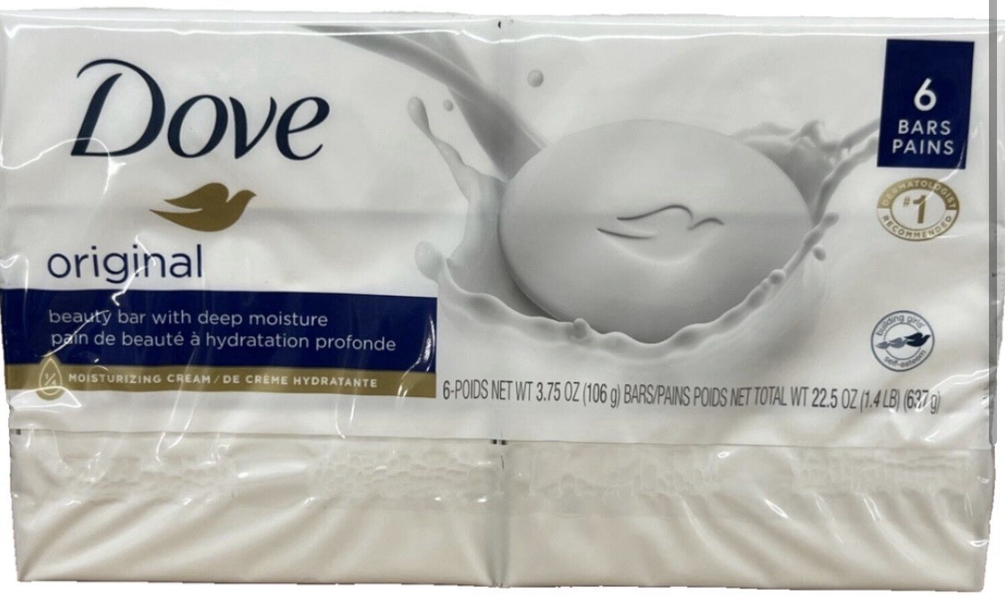 Dove Original Beauty Bar Deep Moisture Moisturizing Cream 6 x 3.75 oz
