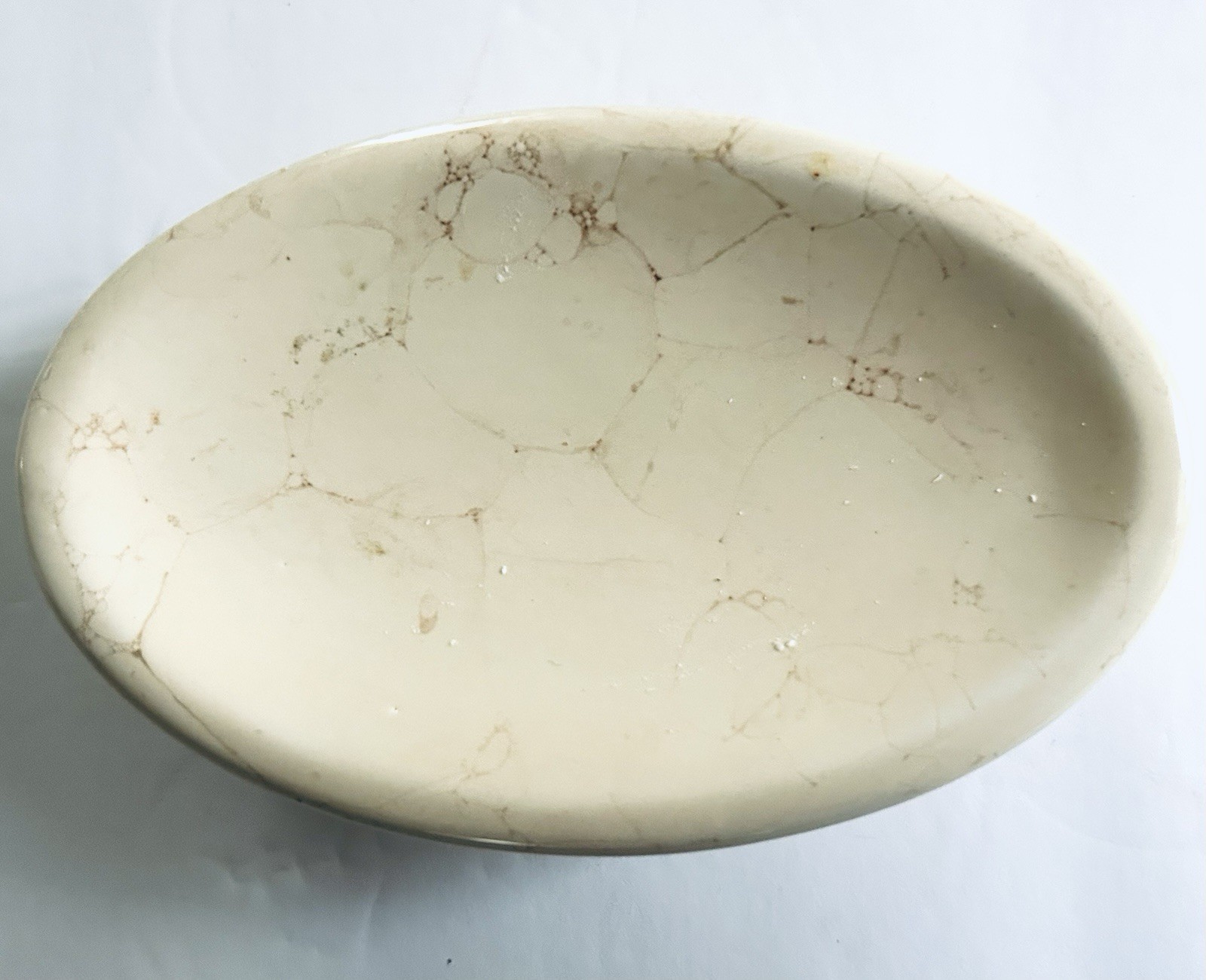 Beige Ceramic Soap Dish with a Gianna Rose White Dog Guest Soap Hand Crafted NEW