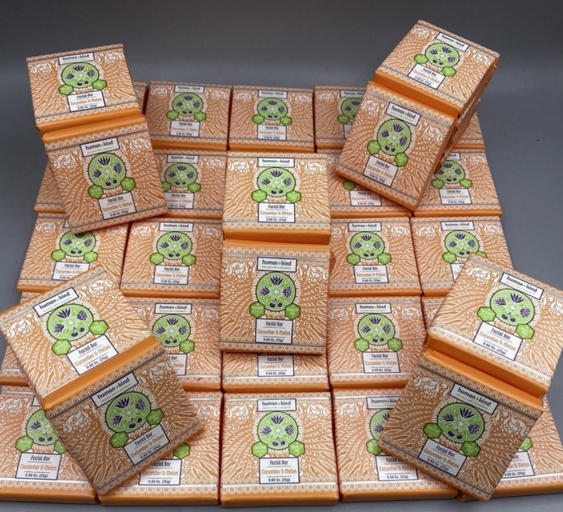 Human+Kind Facial Bar Cucumber / Melon Soap – Each 0.88 Oz. LOT OF (75) BARS