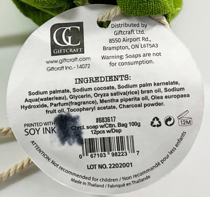 Grinch Bag of Coal Soap Charcoal Novelty Christmas Stocking Stuffer Secret Santa