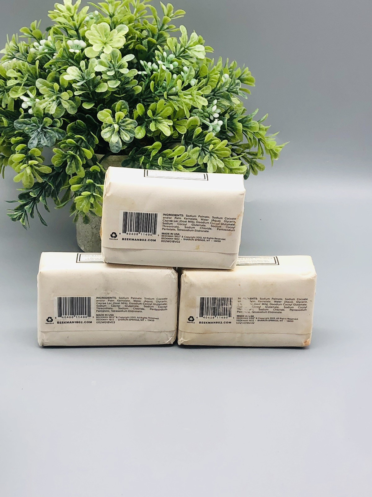 3x Beekman 1802 Goat Milk Soap Pure Fragrance Free 3.5 oz DAMAGE PACKAGING