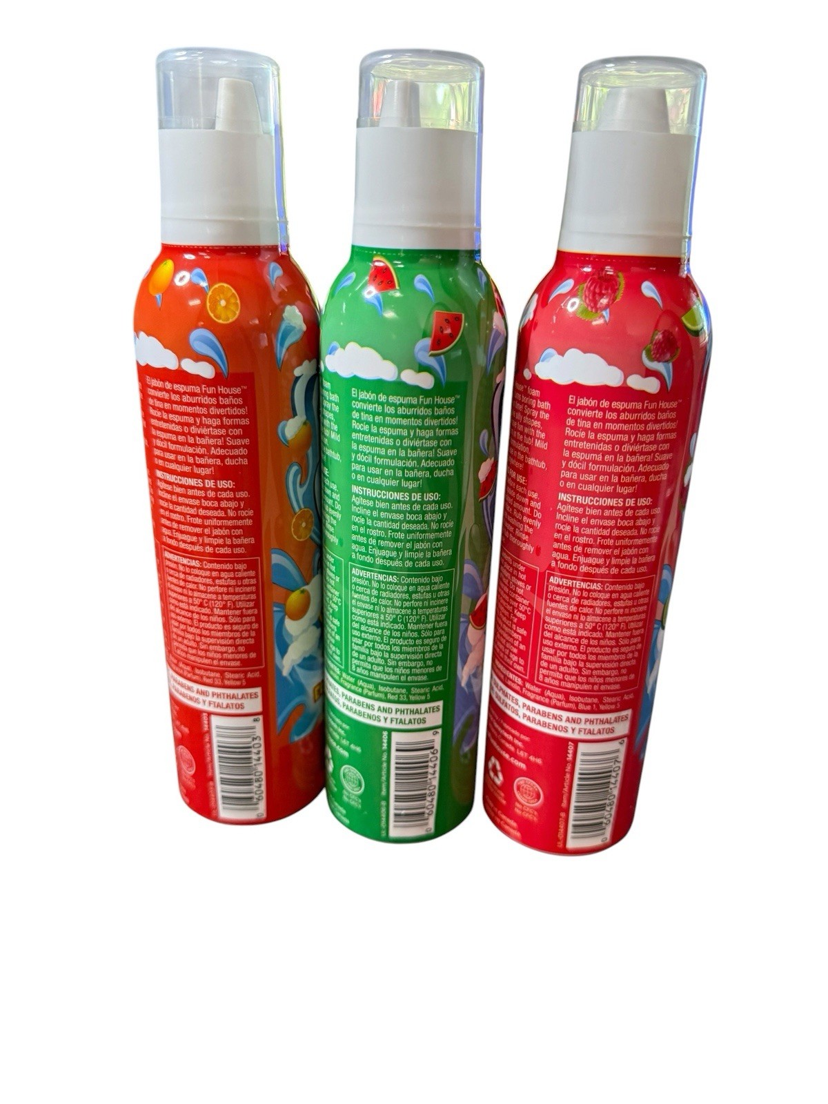 New 3 Kids Mika’s Fun Soap 8.2oz Cans Raspberry-Lime Watermelon Orange Splash