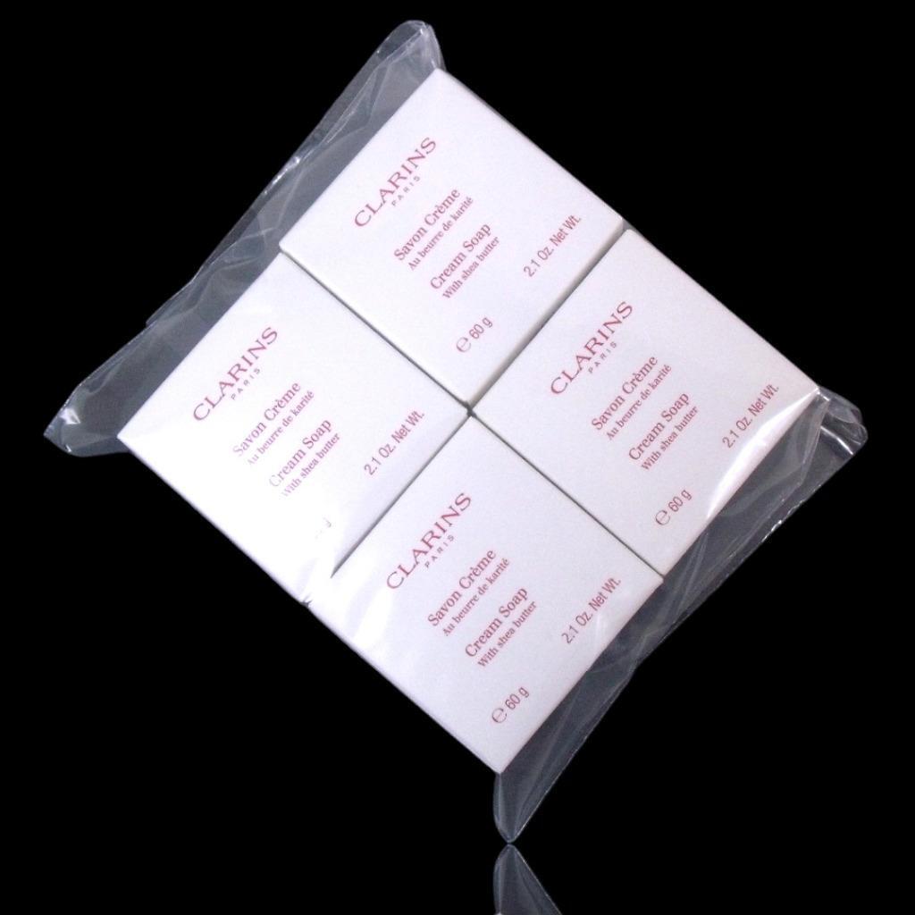 (4-Pack) Clarins Eau Dynamisante Cream Soap Bar w/ Shea Butter Travel Size 2.1oz