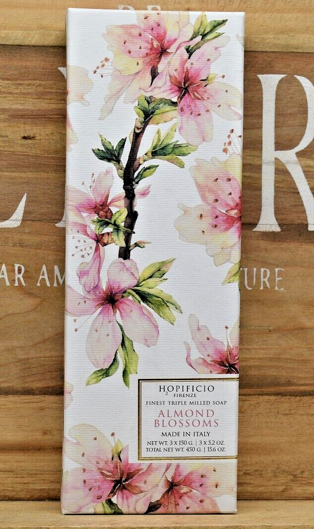 HOPIFICIO Box of 3 Almond Blossoms Finest Triple Milled Soap Bars