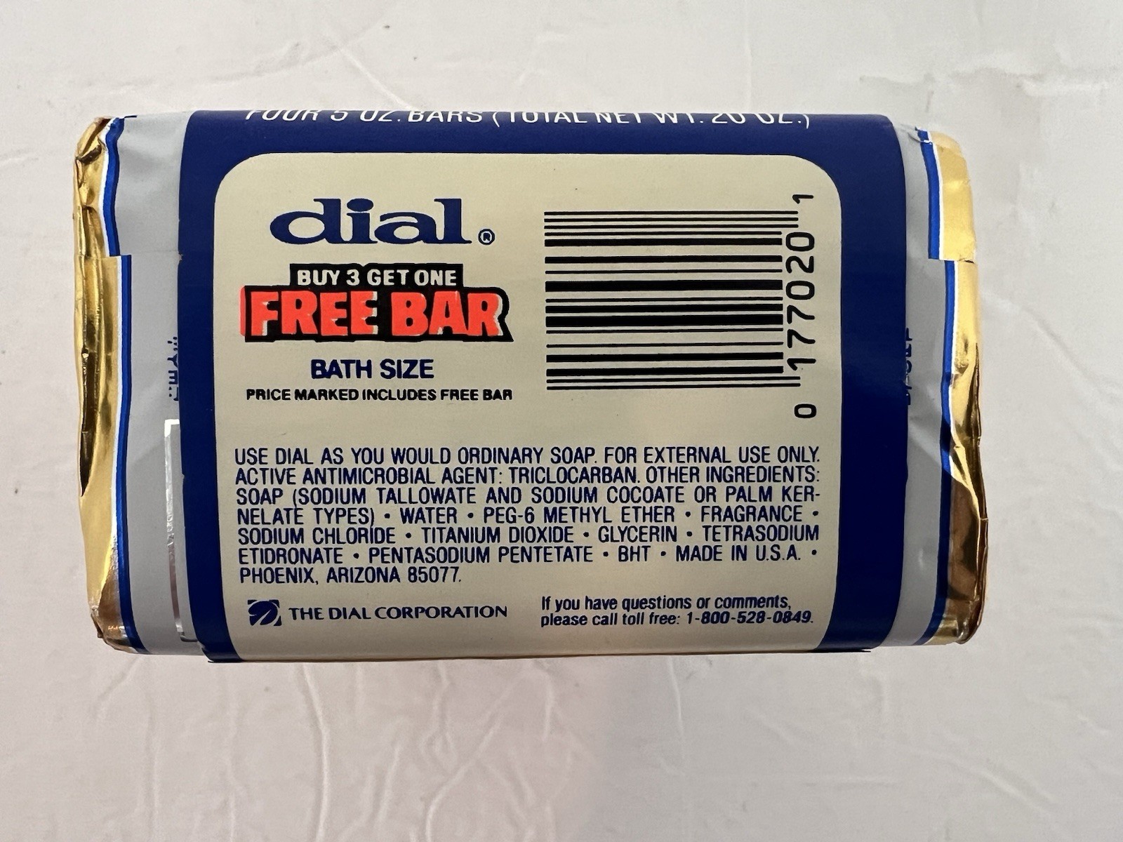 Vintage 80s NOS Dial White Deodorant Bar Soap Gold Foil Wrapper 4 Pack 5 OZ ea