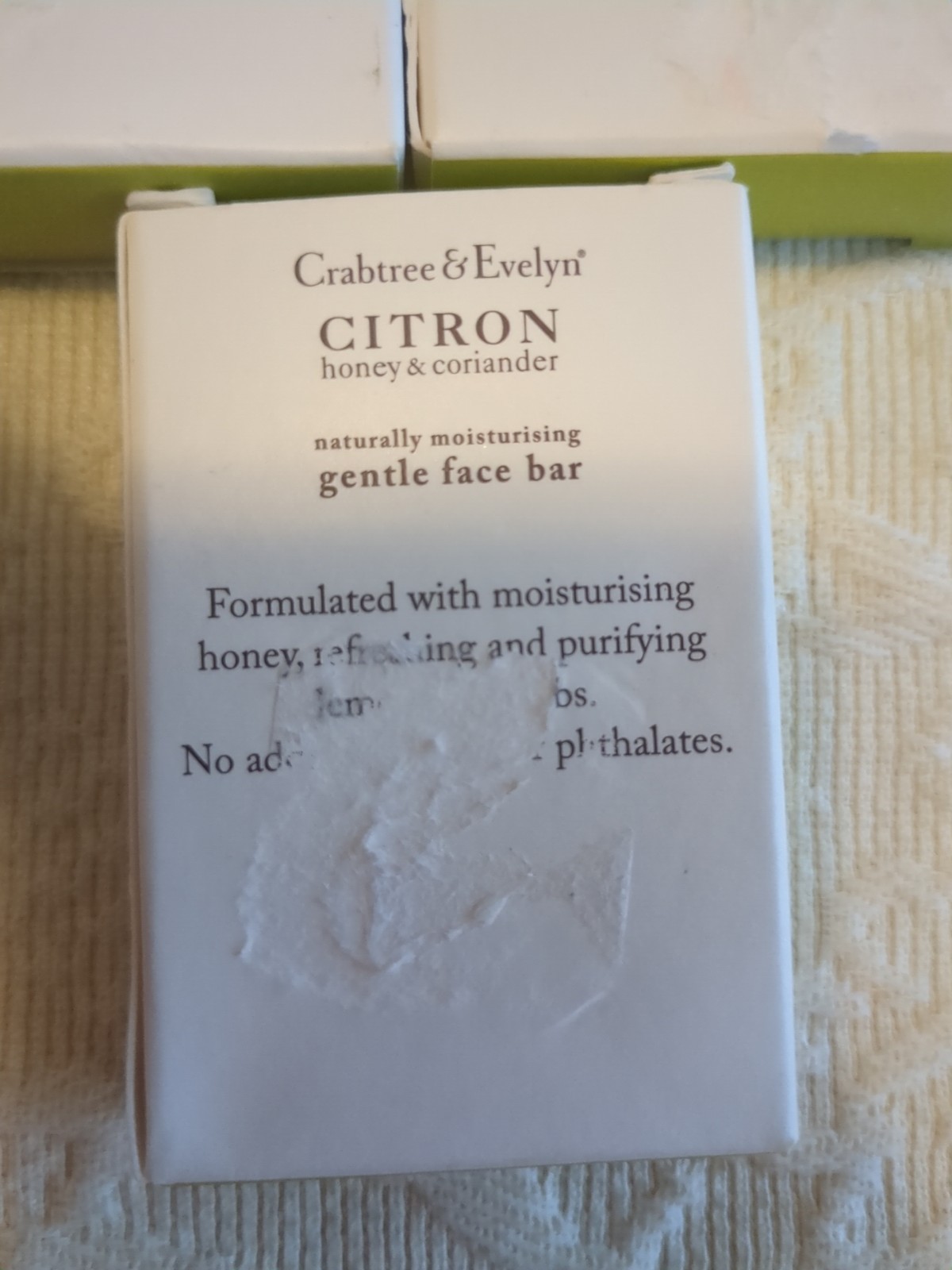 Crabtree & Evelyn Citron Honey & Coriander Bath & Face Bar Soap 1.25 oz Set of 3