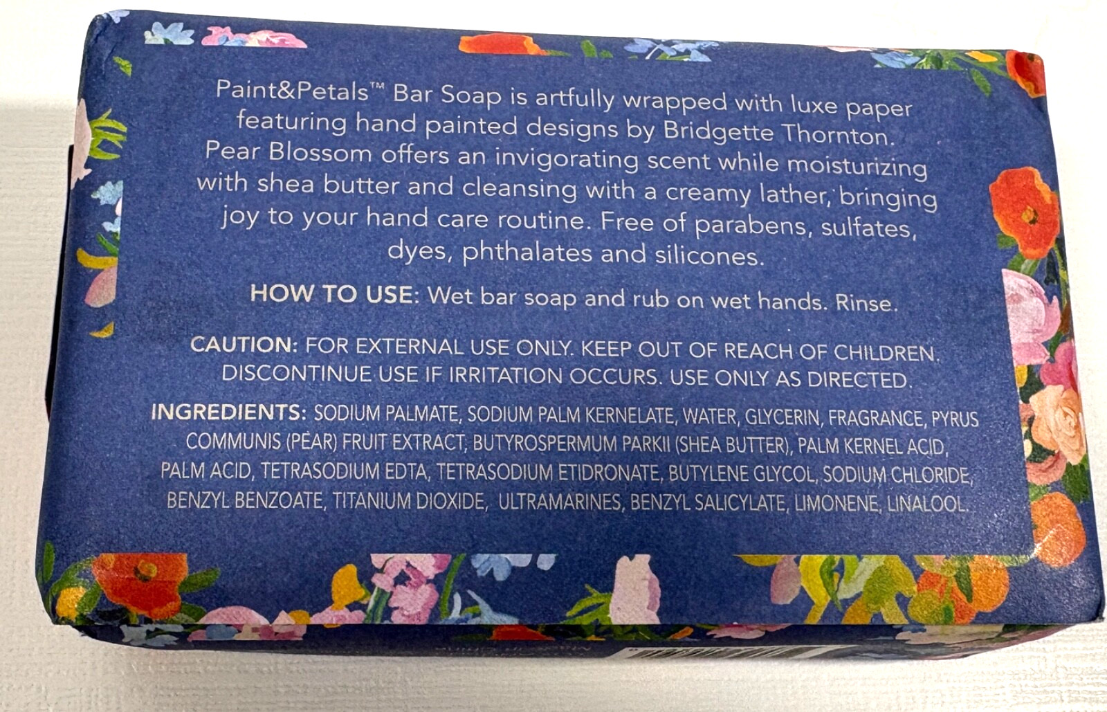 Paint & Petals Pear Blossom Bar Soap 7 oz Full Size Bar Sealed