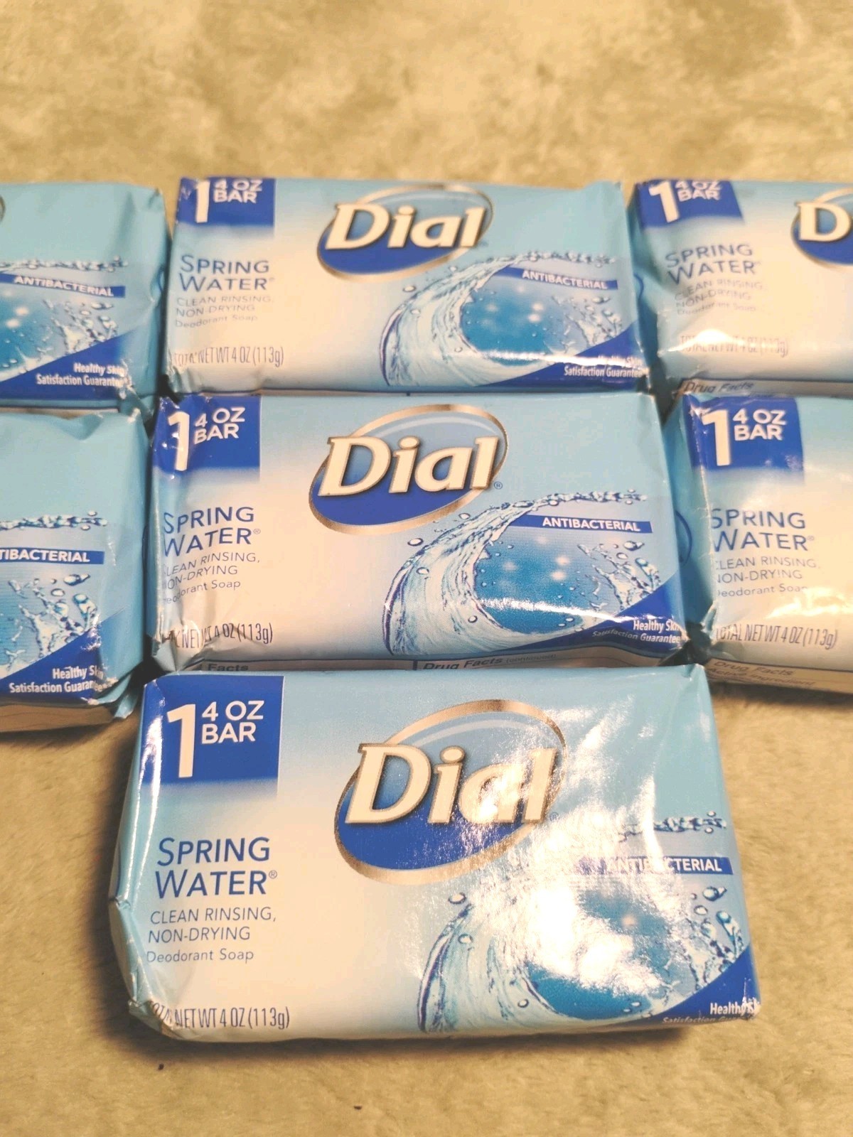 New Dial Antibacterial Bar Soap, Refresh & Renew, Spring Water, 7 Bars