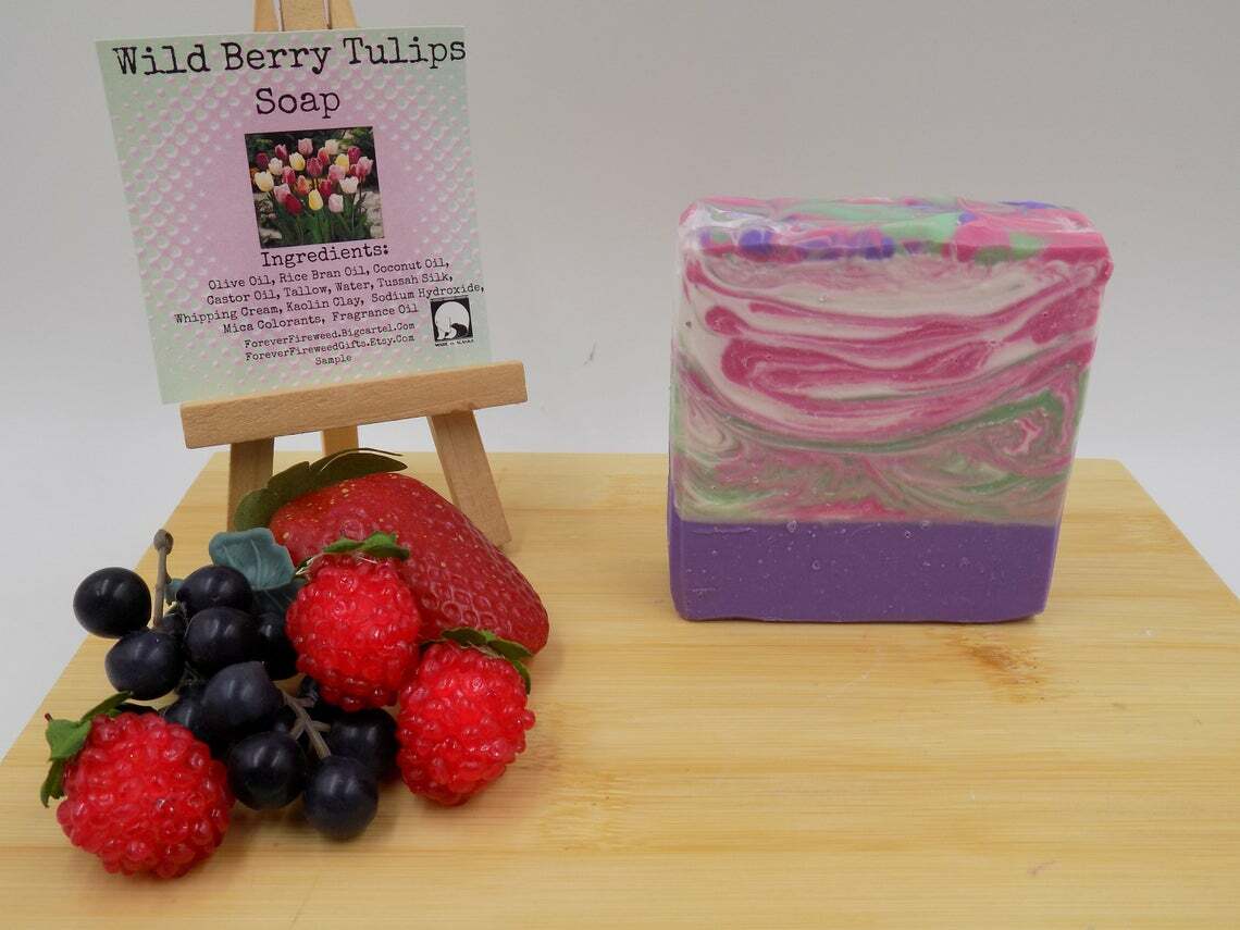 Wild Berry Tulips Soap | Floral Fruity Handmade Soap