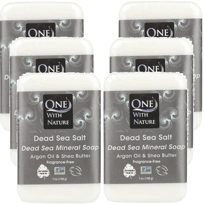 Dead Sea Mineral Soap Dead Sea Salt – Fragrance Free 7 oz Each (Pack of 6)