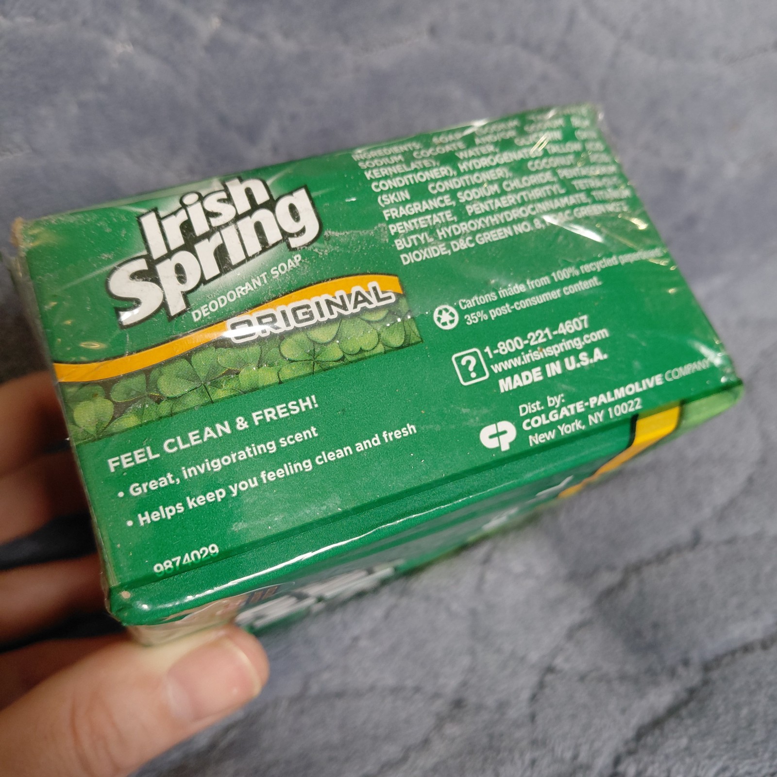 Vintage Irish Spring Soap – Original -3 Pack Bath Size 3.75 oz Bars NOS Made USA
