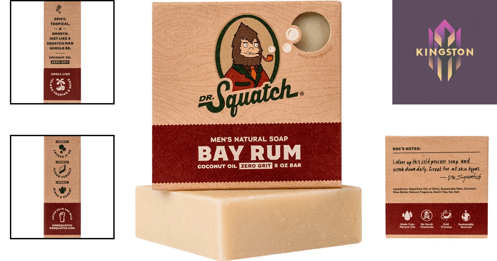 Moisturizing Bay Rum Soap for Men – 5oz Natural Zero Grit for All Skin Types
