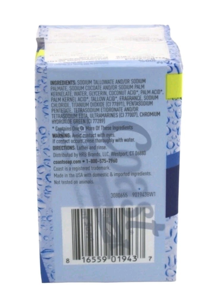 🆕 Coast 🐳 (2-Bars) 4 Oz. FRESH SCENT The Eye Opener Refreshing Deodorant Soap.