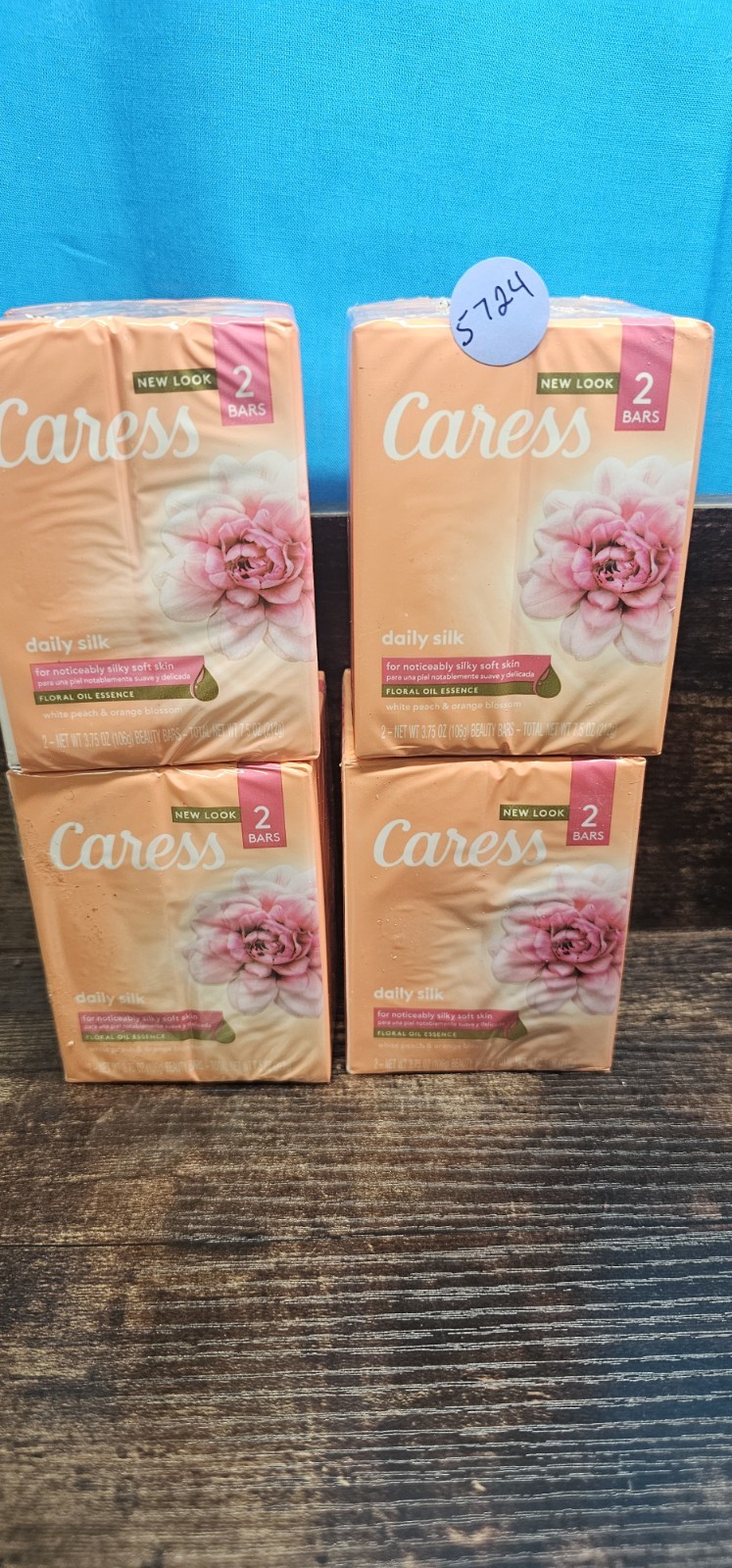 Caress Daily Silk White Peach & Orange Blossom Beauty Bars, 3.75 Oz Ea., 8 Bars