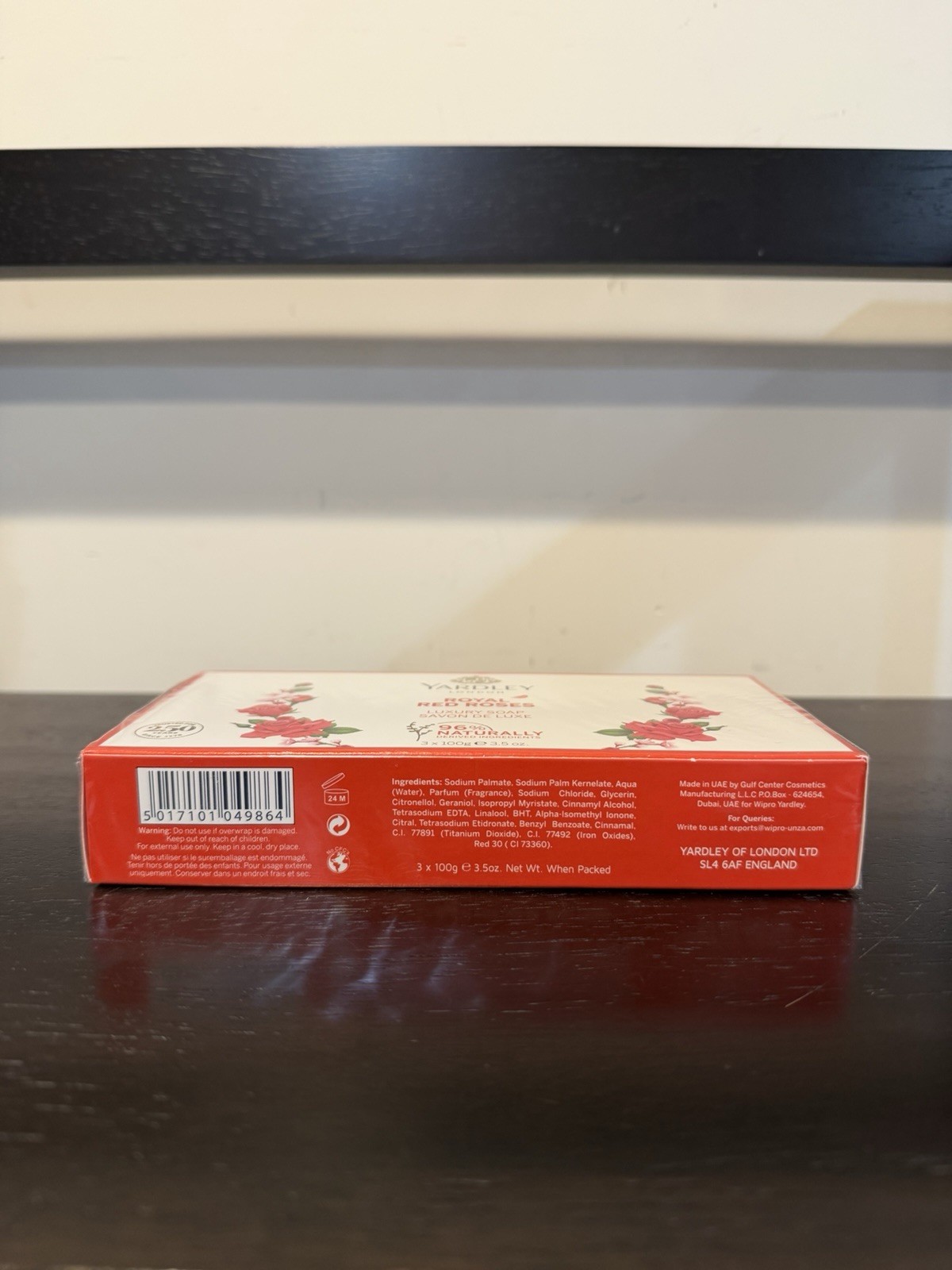 Yardley Royal Red Roses Luxury Soap 3 Pieces