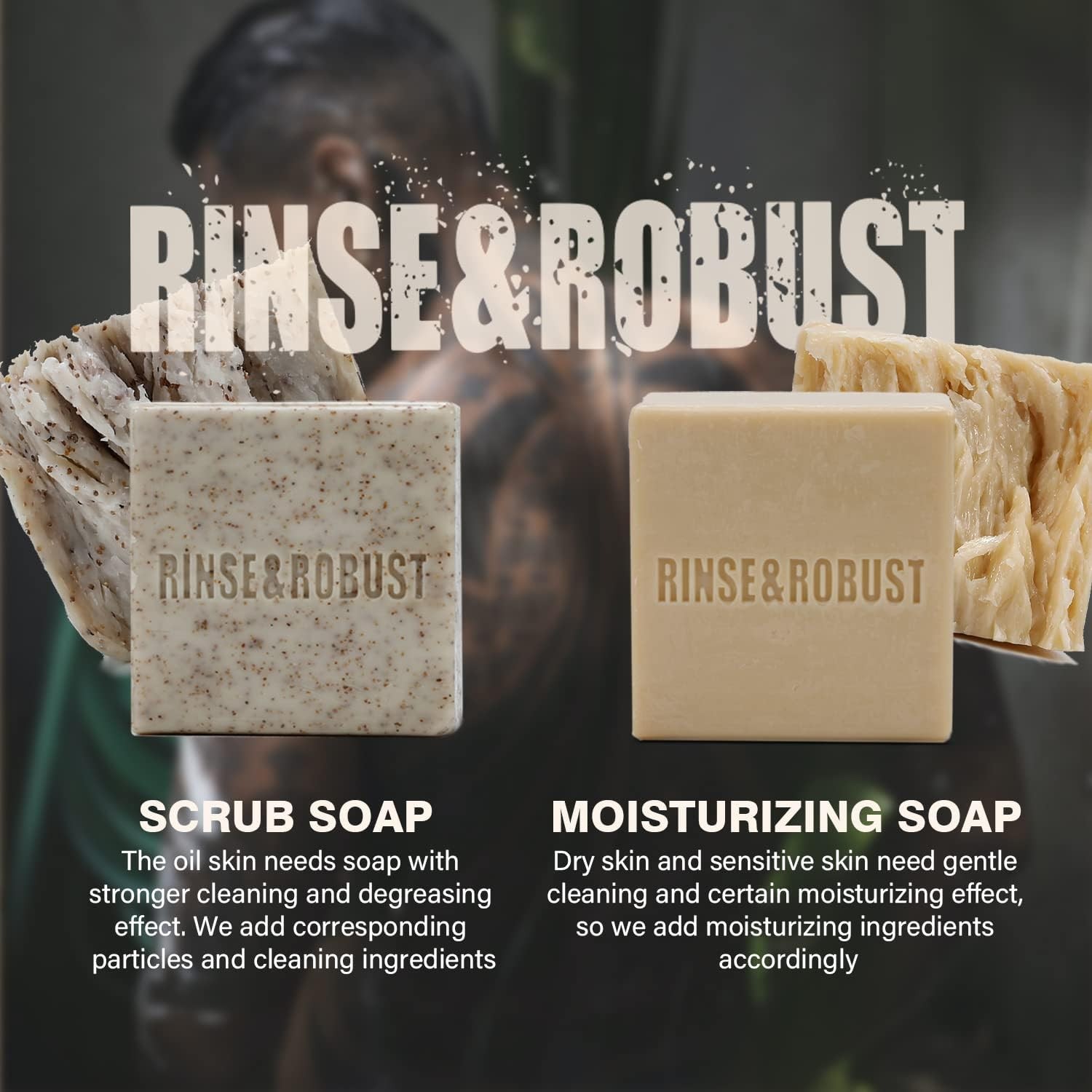 Mens Soap Bar Set 6Pcs Natural Handmade Cleansing Bar Soap Set Moisturizing E…