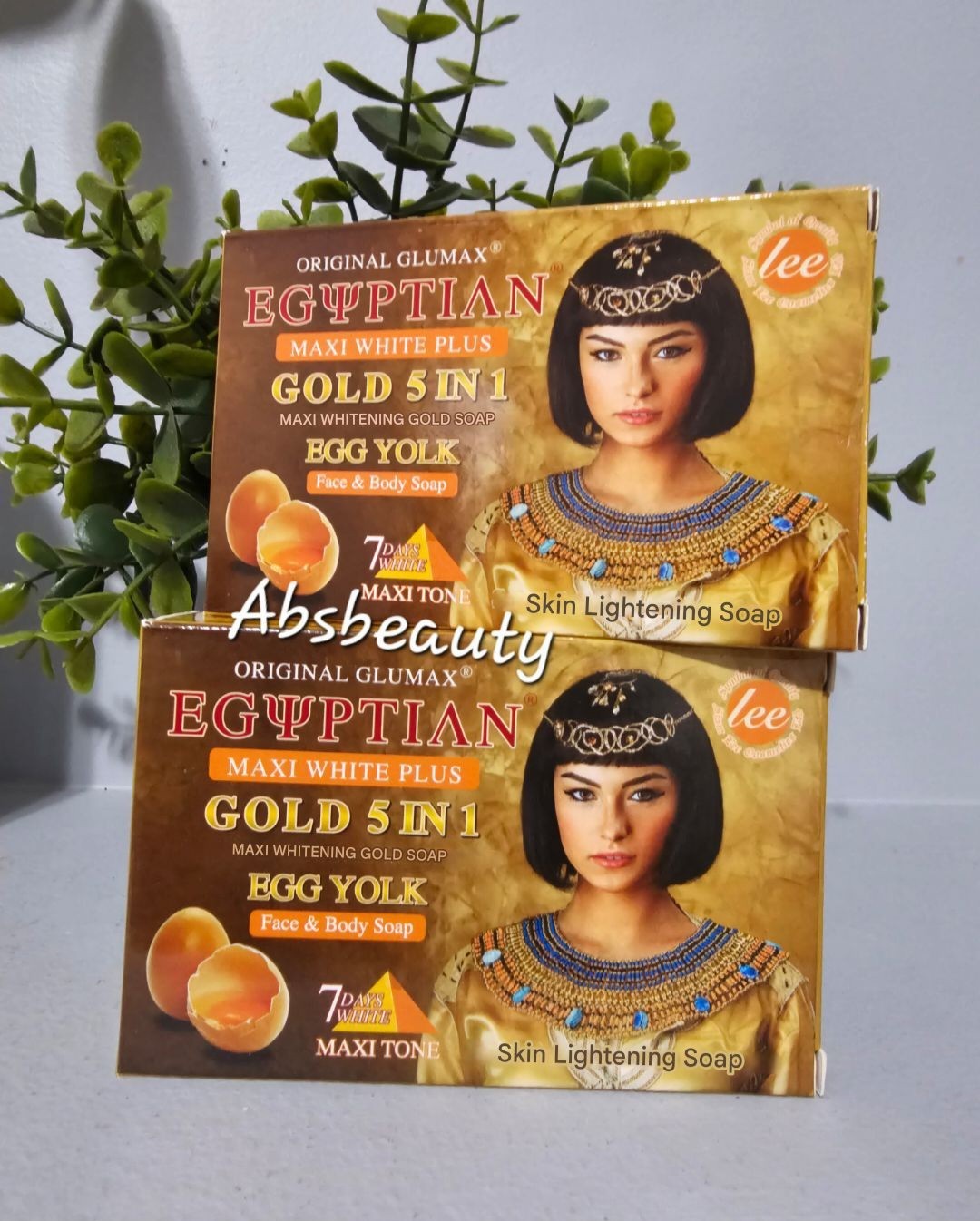 LEE Egyptian Maxi White Plus Gold Egg Yolk Whitening Face & Body Soap 160g. 1pc