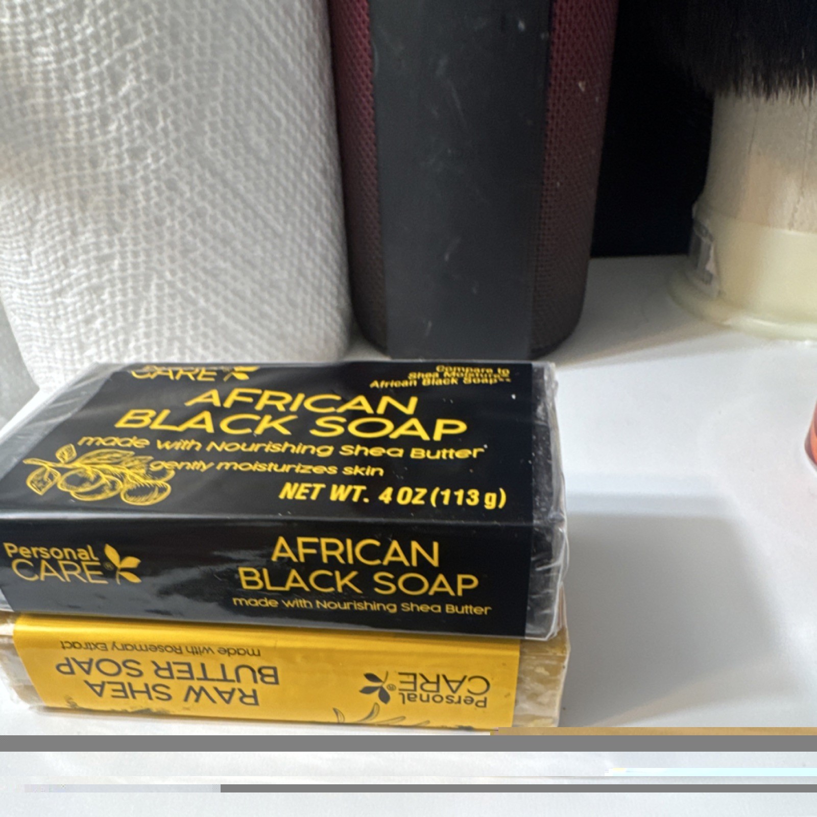 Personal Care African Black Soap Bar, Shea Butter Scent, Moisturizing 4 oz
