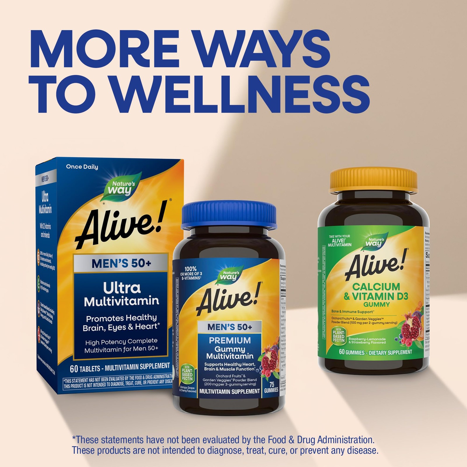 Nature’s Way Alive! Men’s 50 Plus Premium 75 Count (Pack of 1), No Color