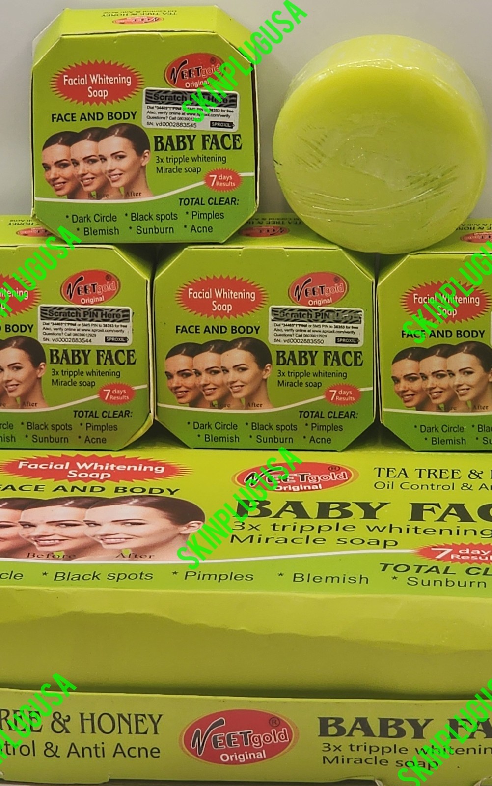 Veet Gold Tea Tree Oil Control Anti Acne Babyface Face Body Soap