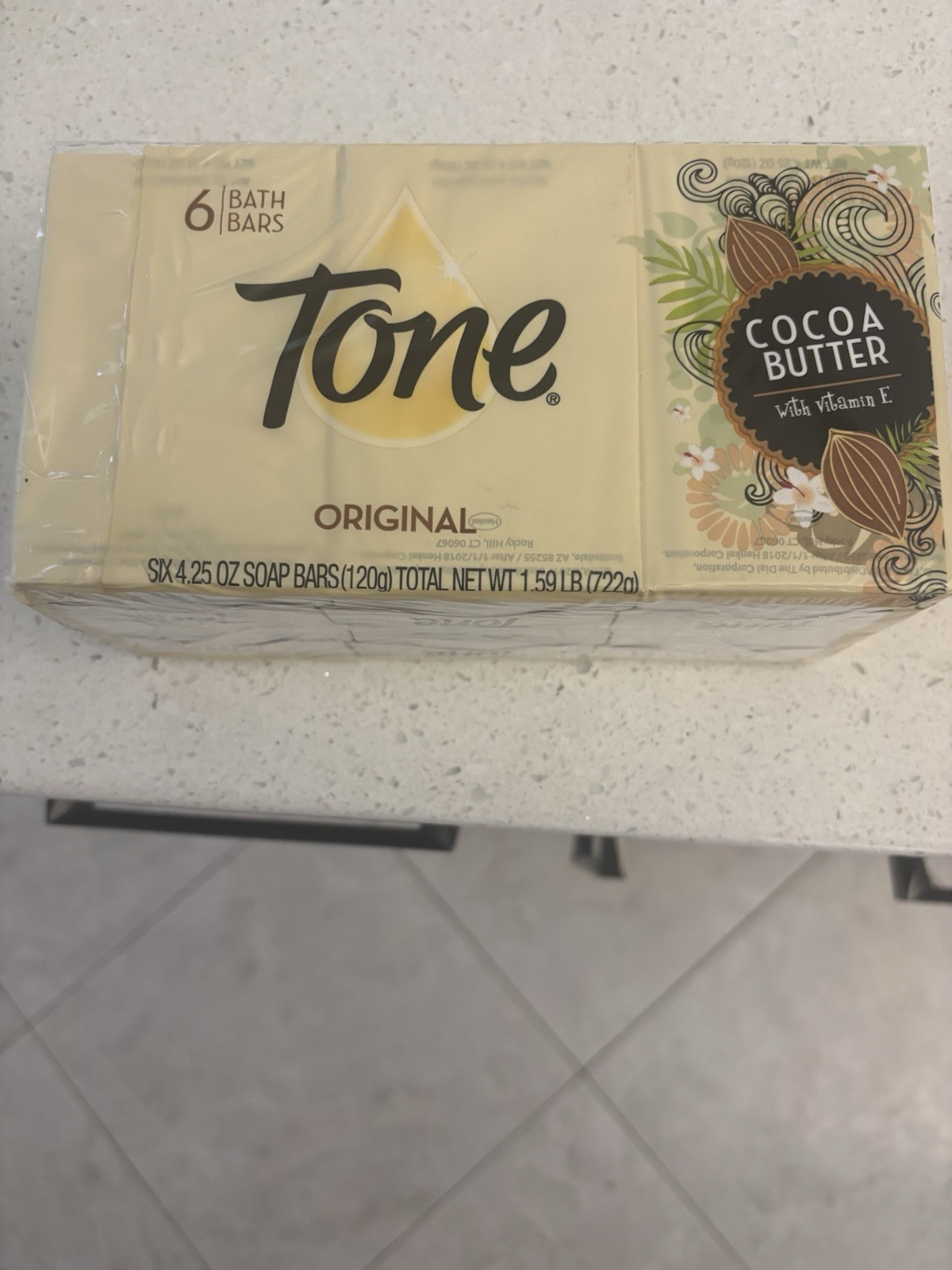 Tone Bath Bar Soap Original W/Cocoa Butter And Vitamin E 6-Pack 4.25 Oz (6 BARS)