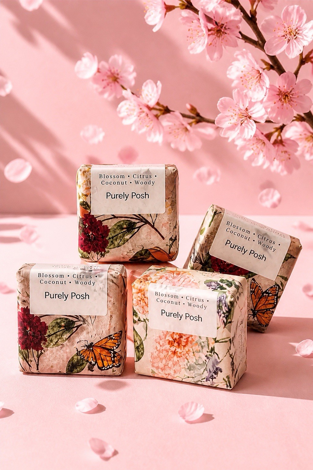 Purely Posh Spa & Relaxation Blooming Bouquet Goat Milk Bar Soap 20.23 oz 4 pcs