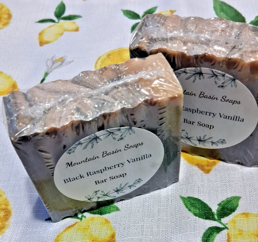 Mountain Basin Soaps, Black Raspberry Vanilla. 4 to 4.5 oz bar