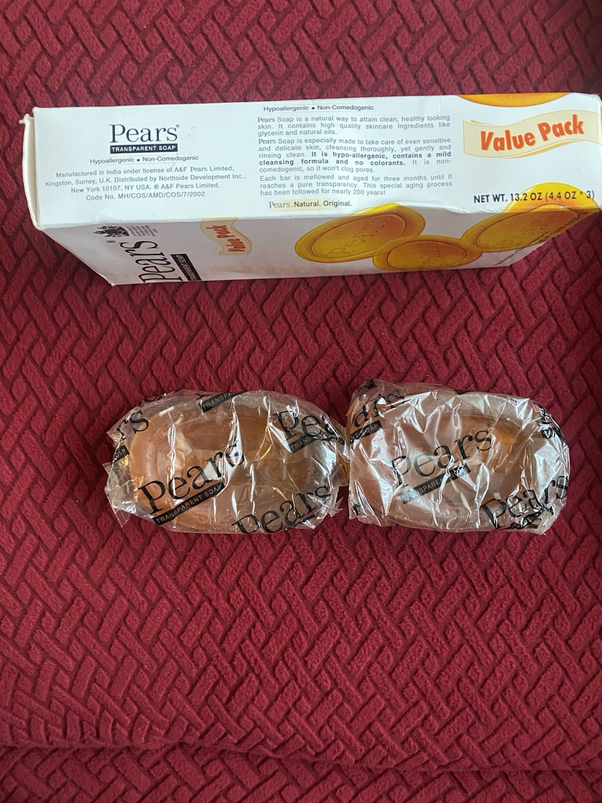 Pears Transparent Soap Bars – 2 Pack Only . Please read Description.