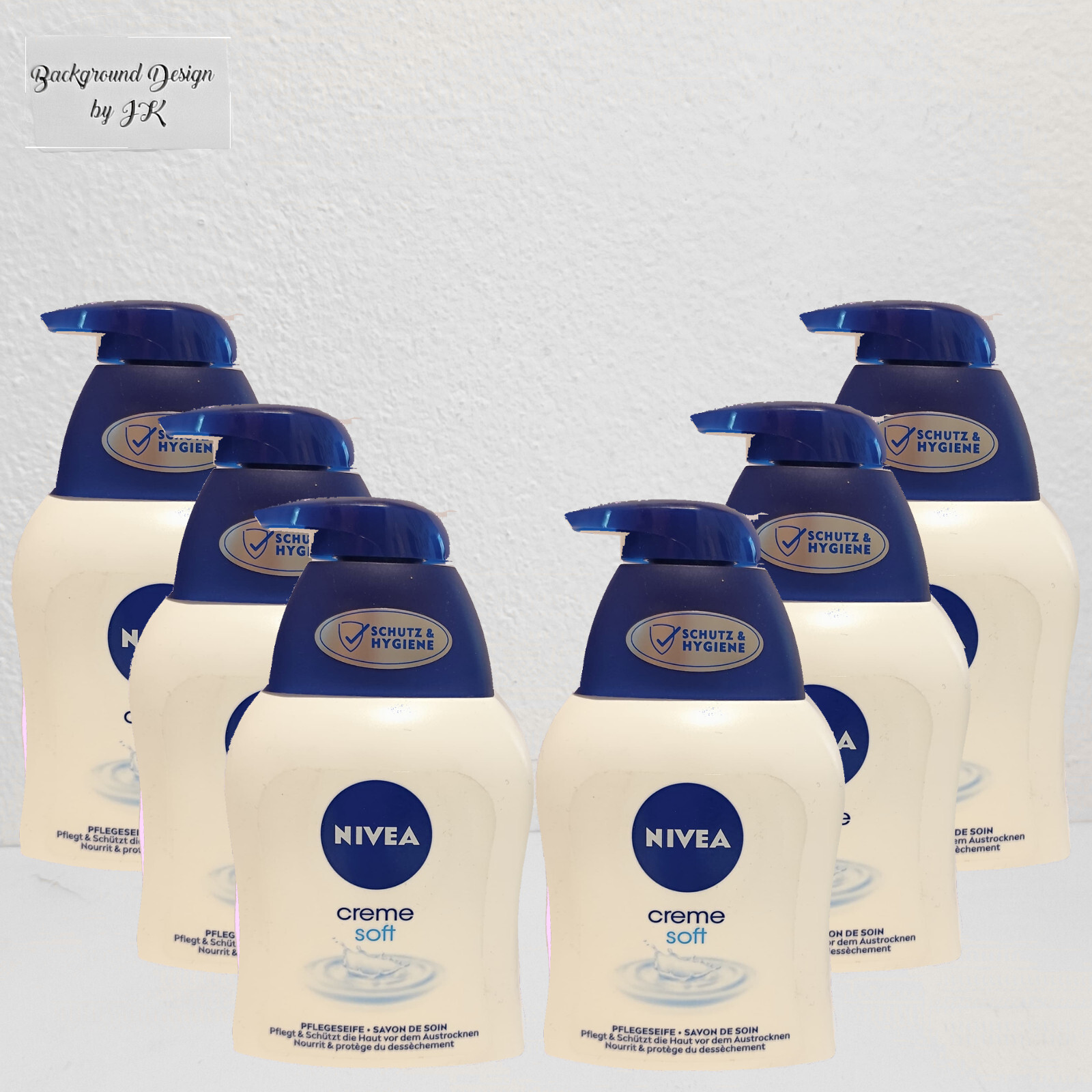 6x 250ml Nivea Creme Soft Liquid Soap Hand Soap Pump Dispenser