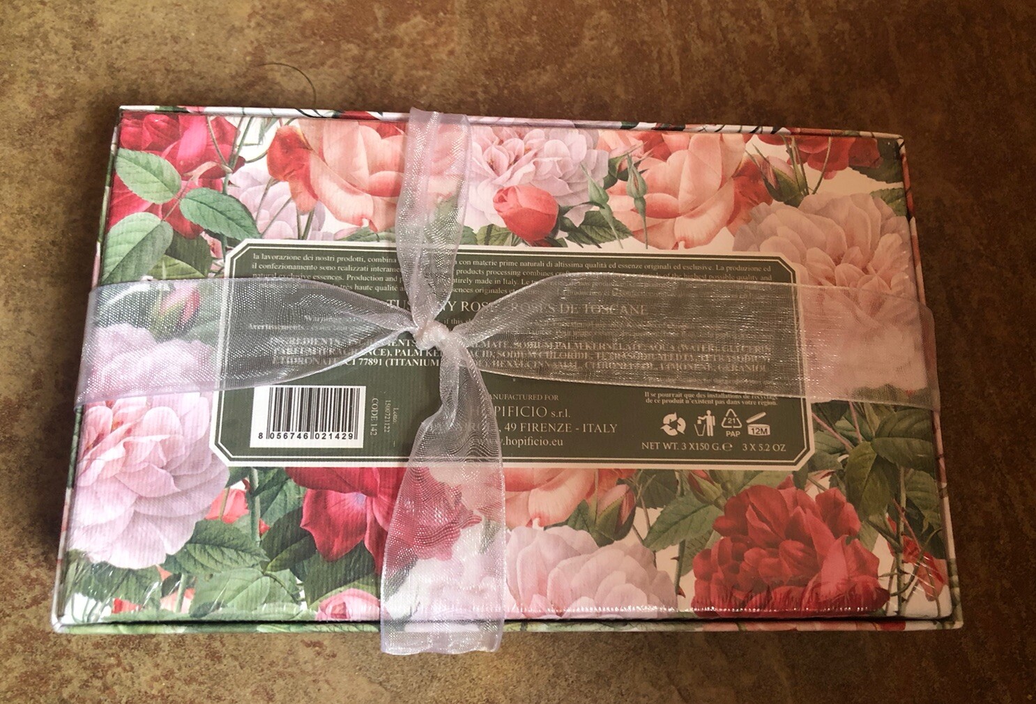 NEW HOPIFICIO LUXURY ITALIAN SOAP TUSCANY ROSES, 3x 5.2 Oz, Triple Milled, Gift