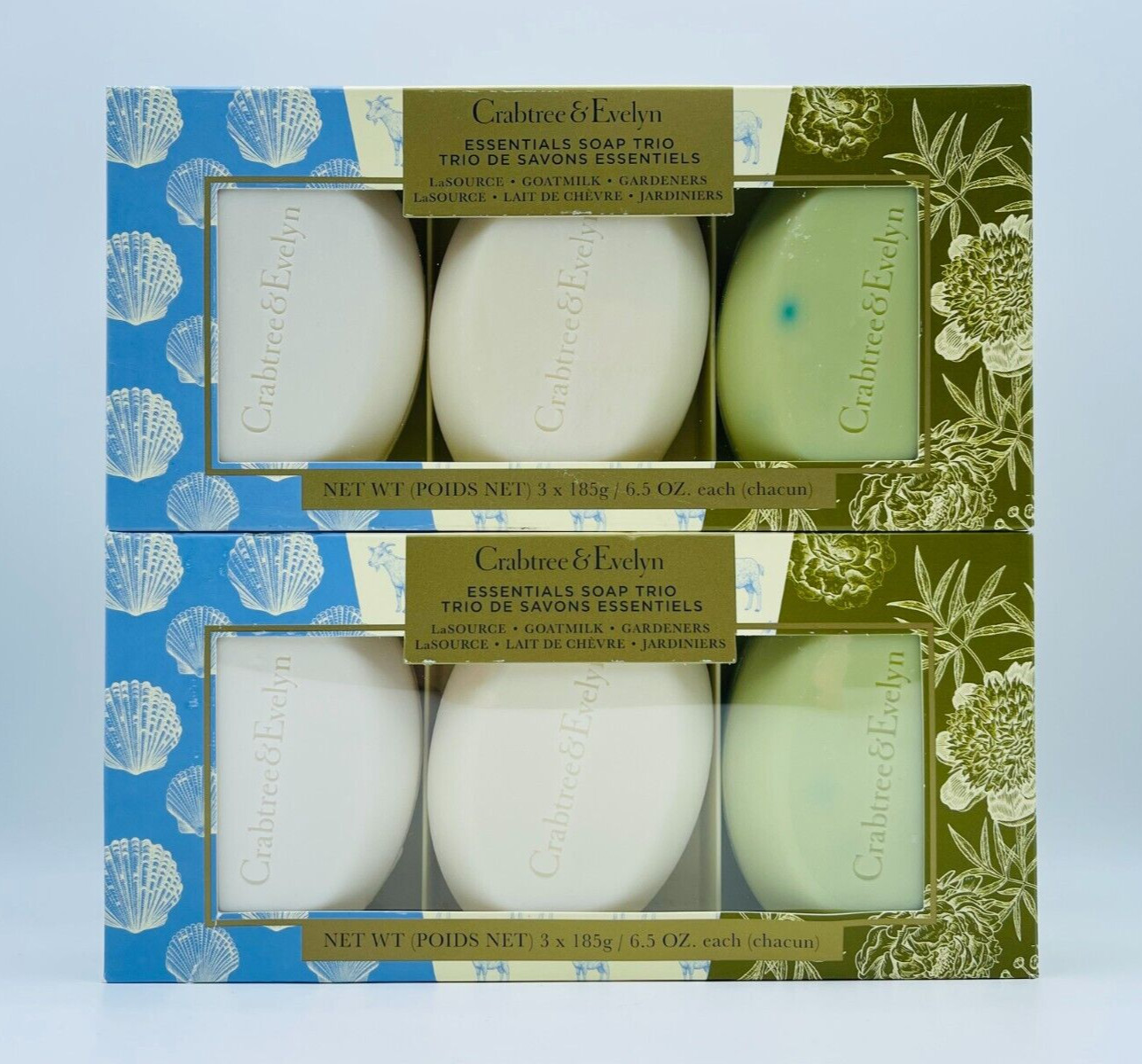 2x Crabtree & Evelyn LA SOURCE GOATMILK GARDENERS Bar Soap 6.5oz Each READ DESCR