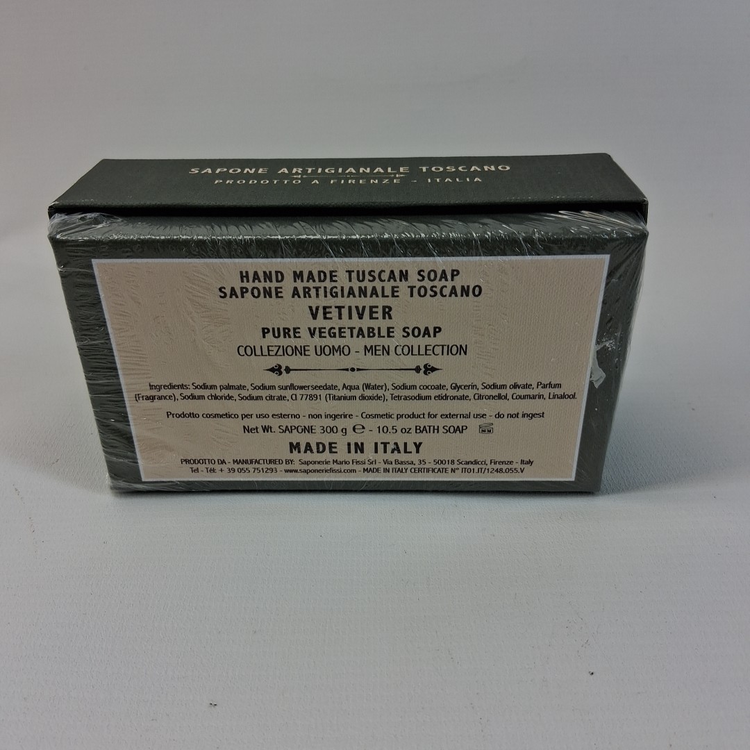 Mario Fissi Vetiver Pure Vegetable Soap # 130, Men Fragranced Soap 10.5 oz